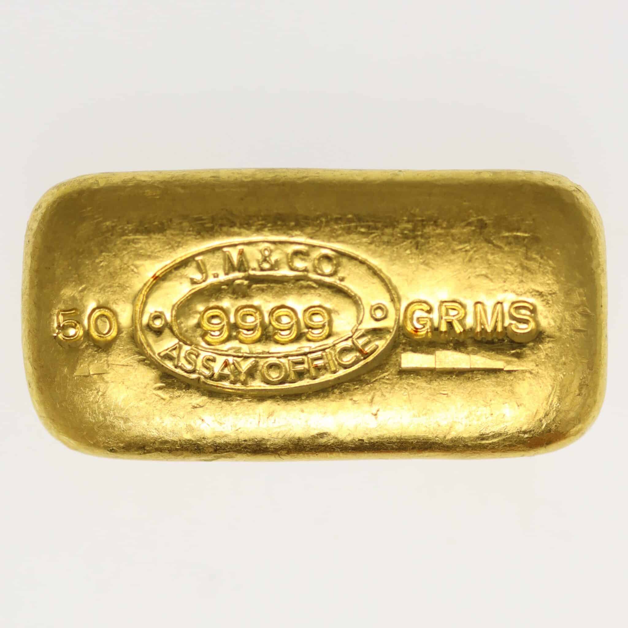 goldbarren - Goldbarren 50 Gramm Johnson Matthey
