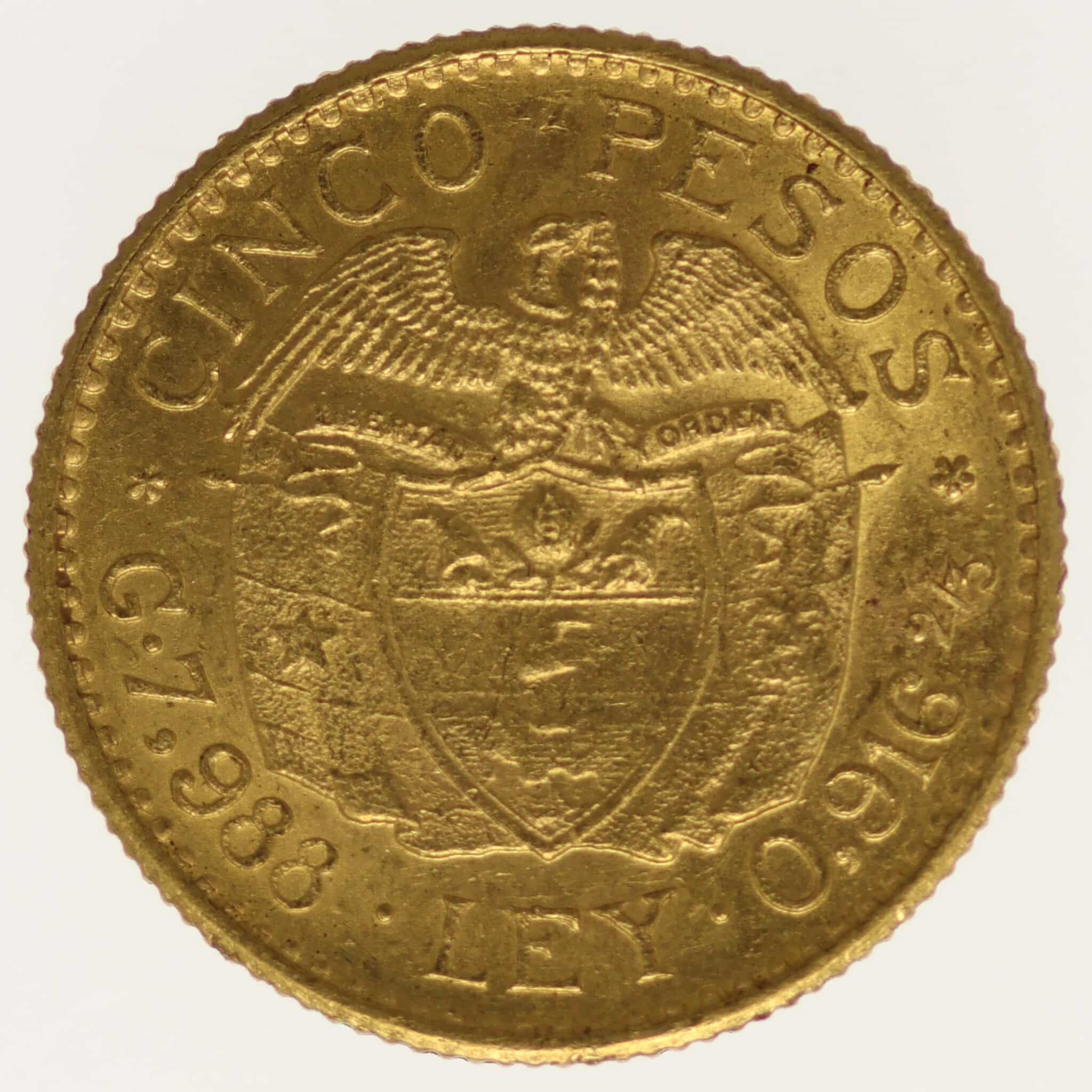 kolumbien - Kolumbien 5 Pesos 1927