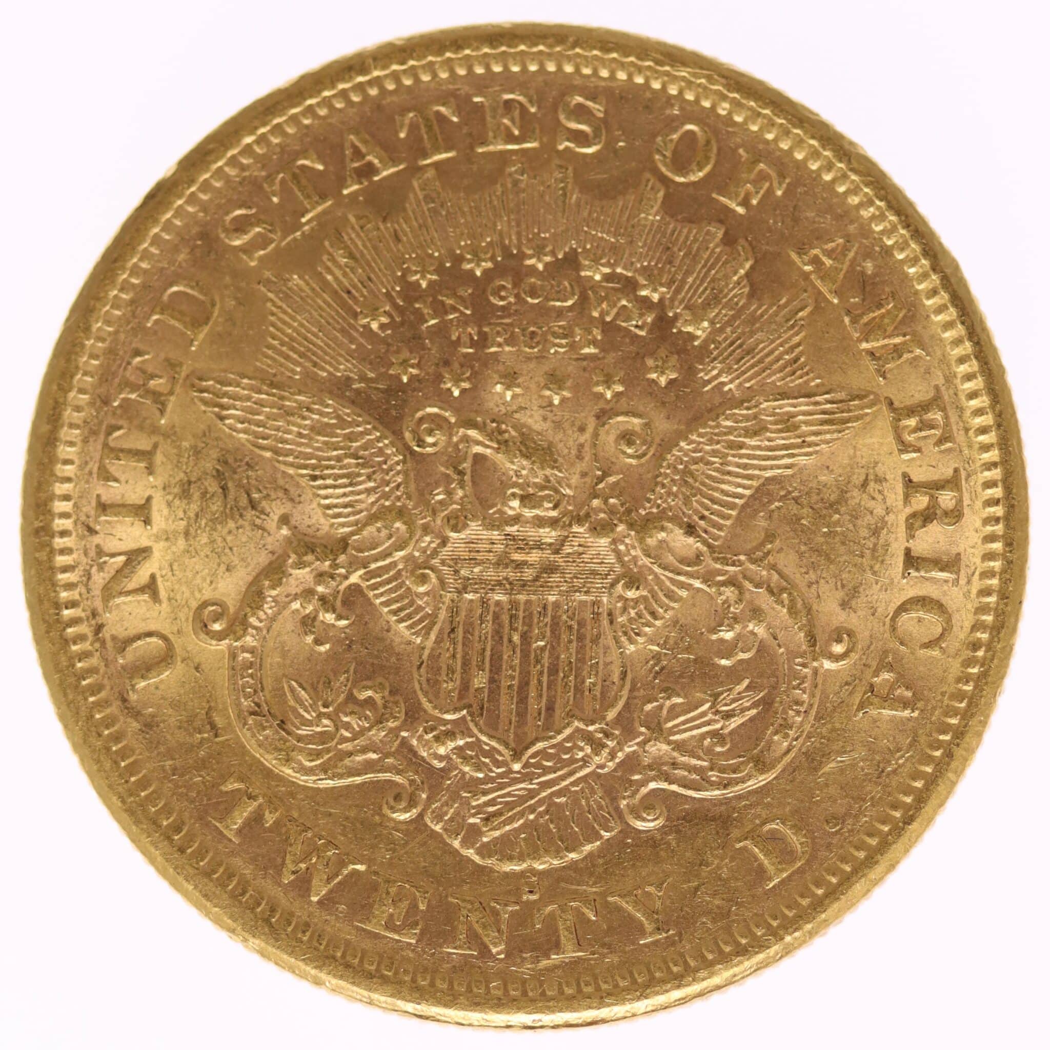 usa - USA 20 Dollars 1876 S Liberty / Kopf