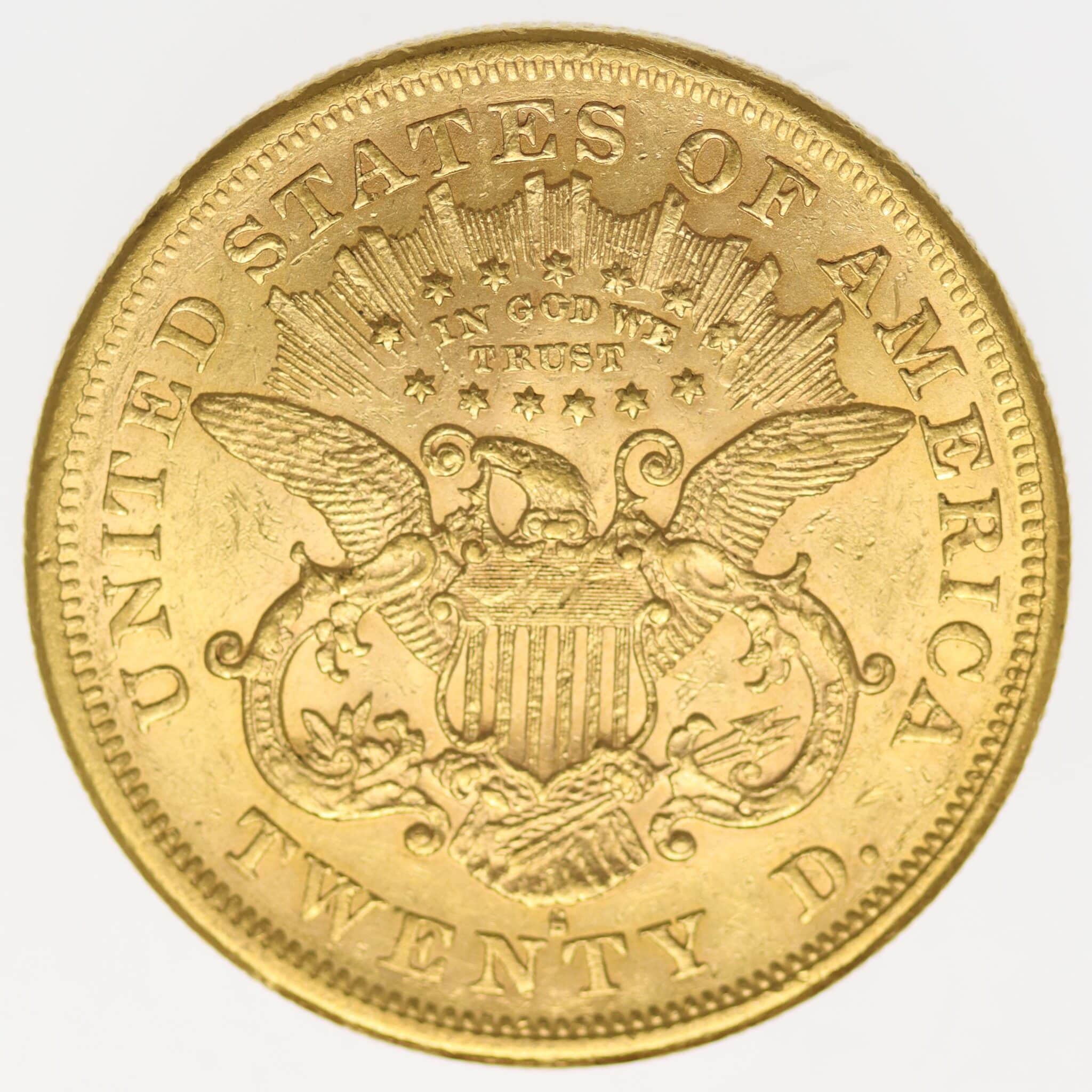usa - USA 20 Dollars 1876 S Liberty / Kopf