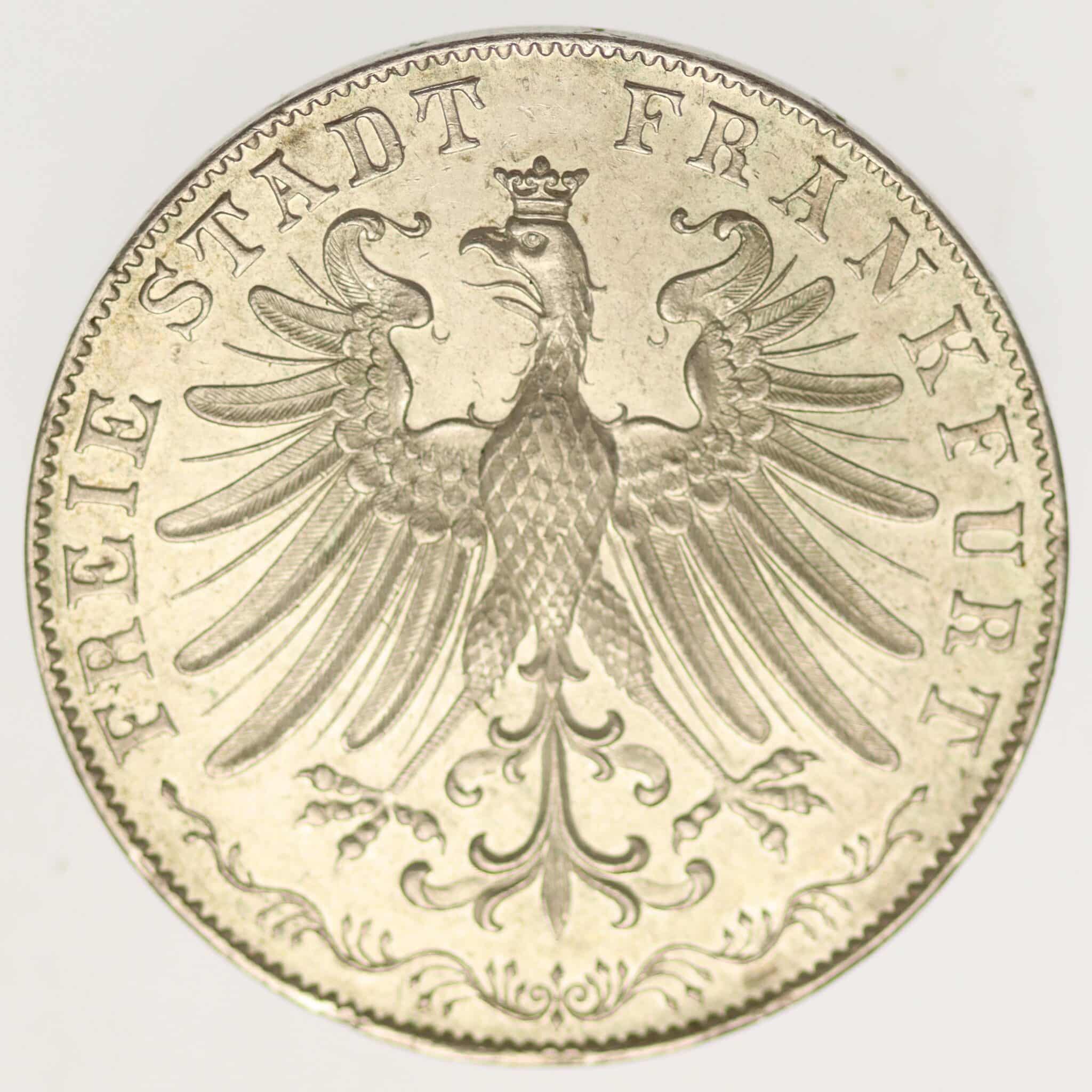 altdeutschland-deutsche-silbermuenzen - Frankfurt Stadt Doppelgulden 1849 Goethe