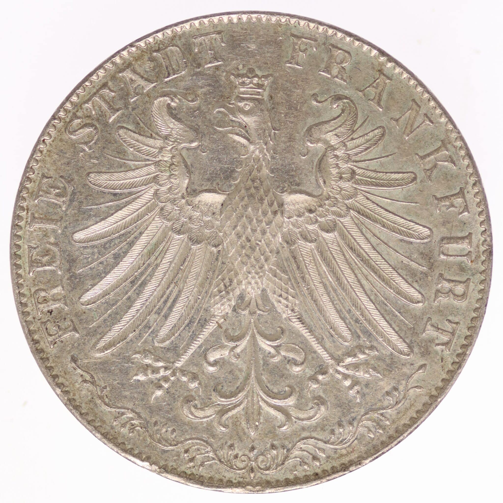 altdeutschland-deutsche-silbermuenzen - Frankfurt Stadt Doppelgulden 1849 Goethe