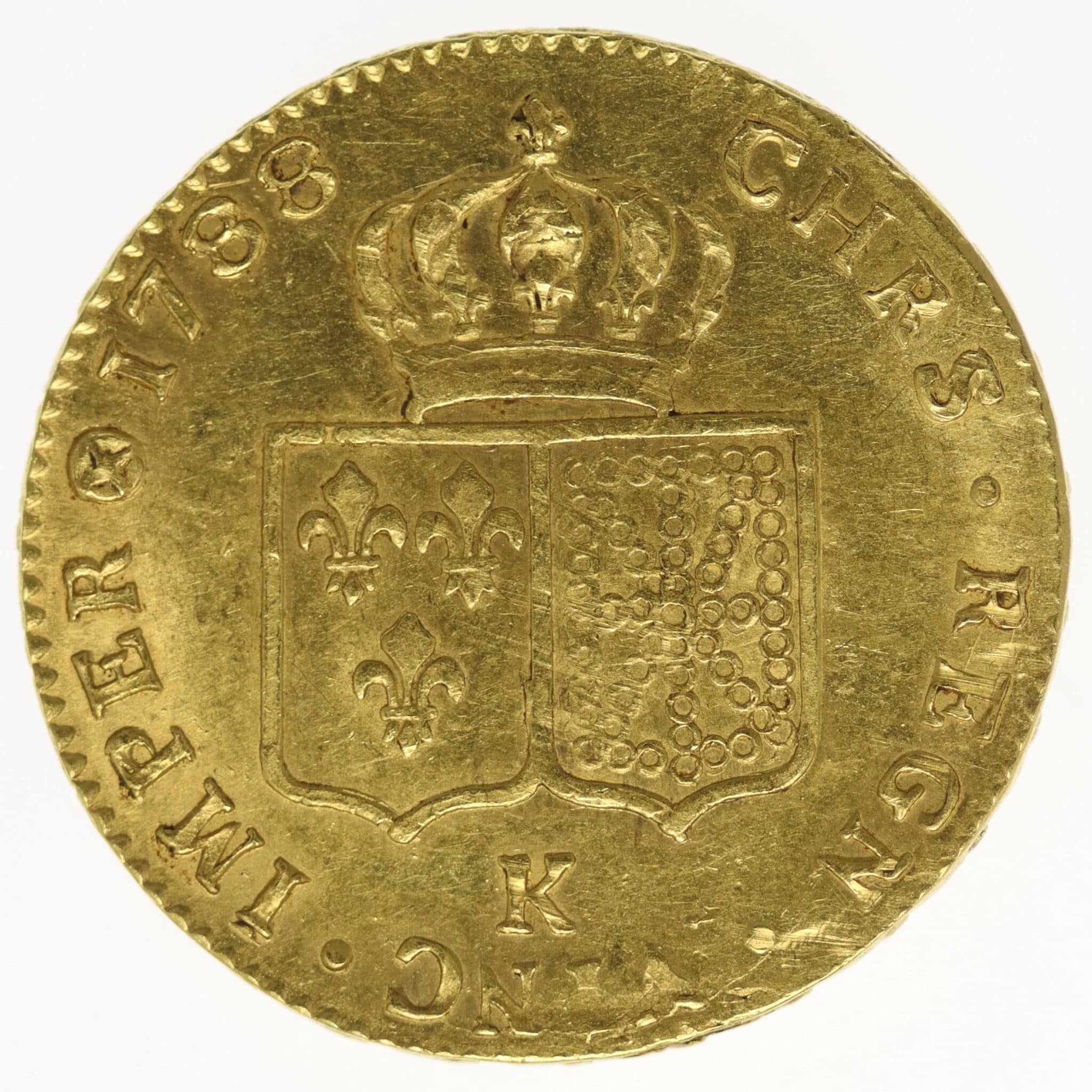 frankreich - Frankreich Louis XVI. Doppelter Louis d'or 1788 K