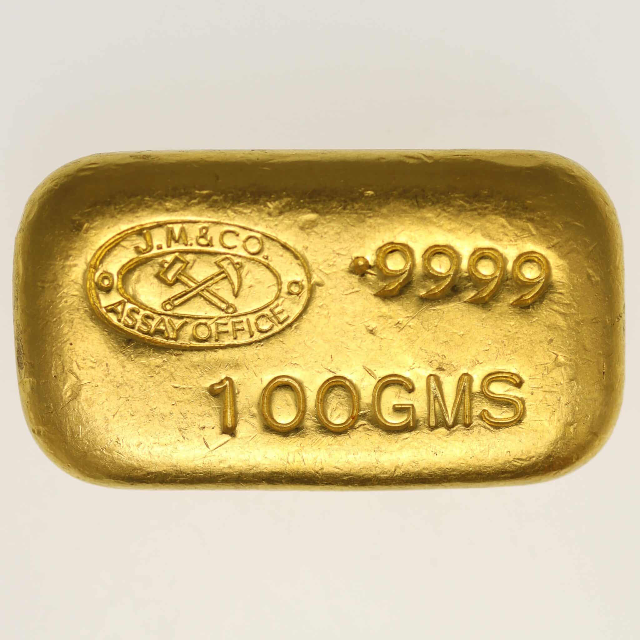 goldbarren - Goldbarren 100 Gramm Johnson Matthey