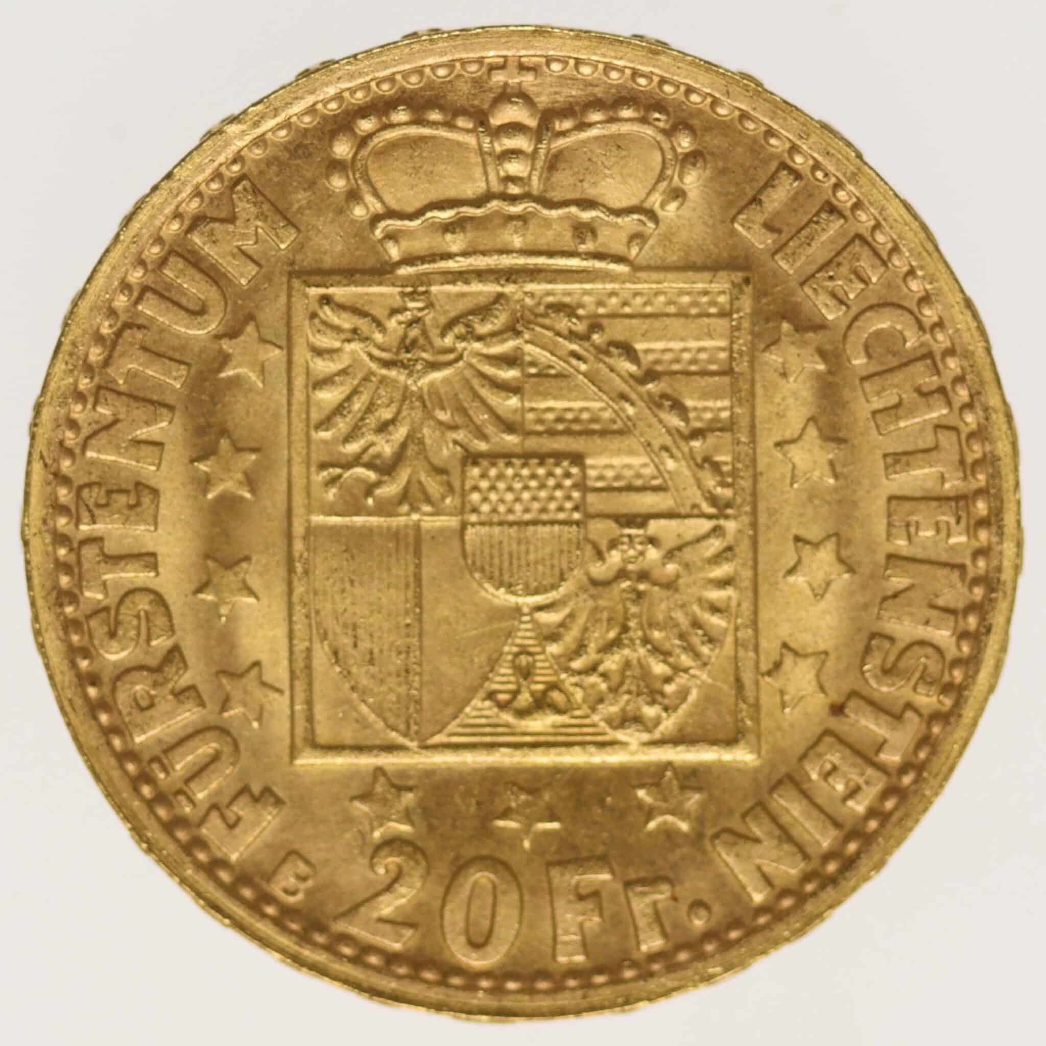liechtenstein - Liechtenstein Franz Joseph II. 20 Franken 1946