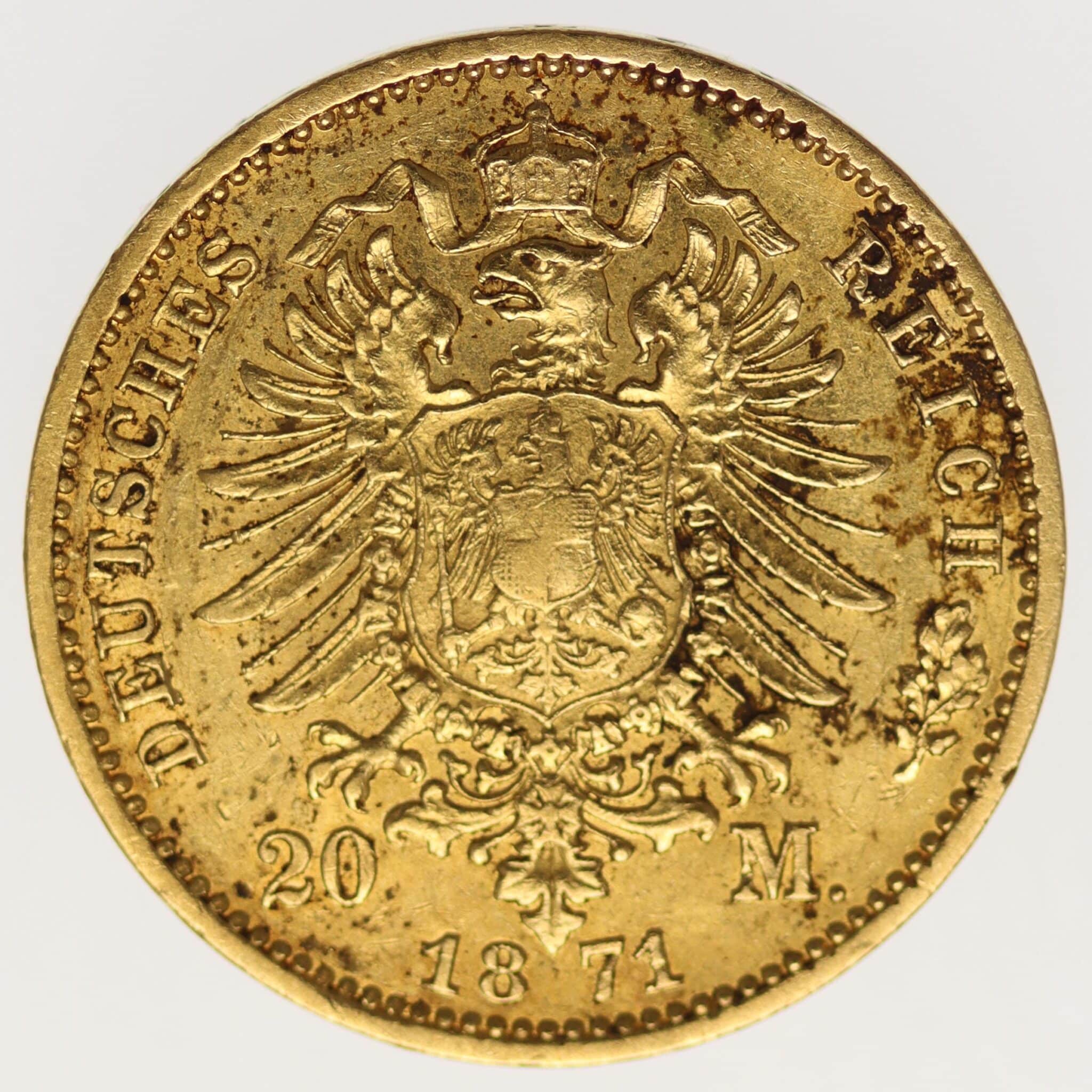 deutsches-kaiserreich-ab-1871 - Preussen Wilhelm I. 20 Mark 1871