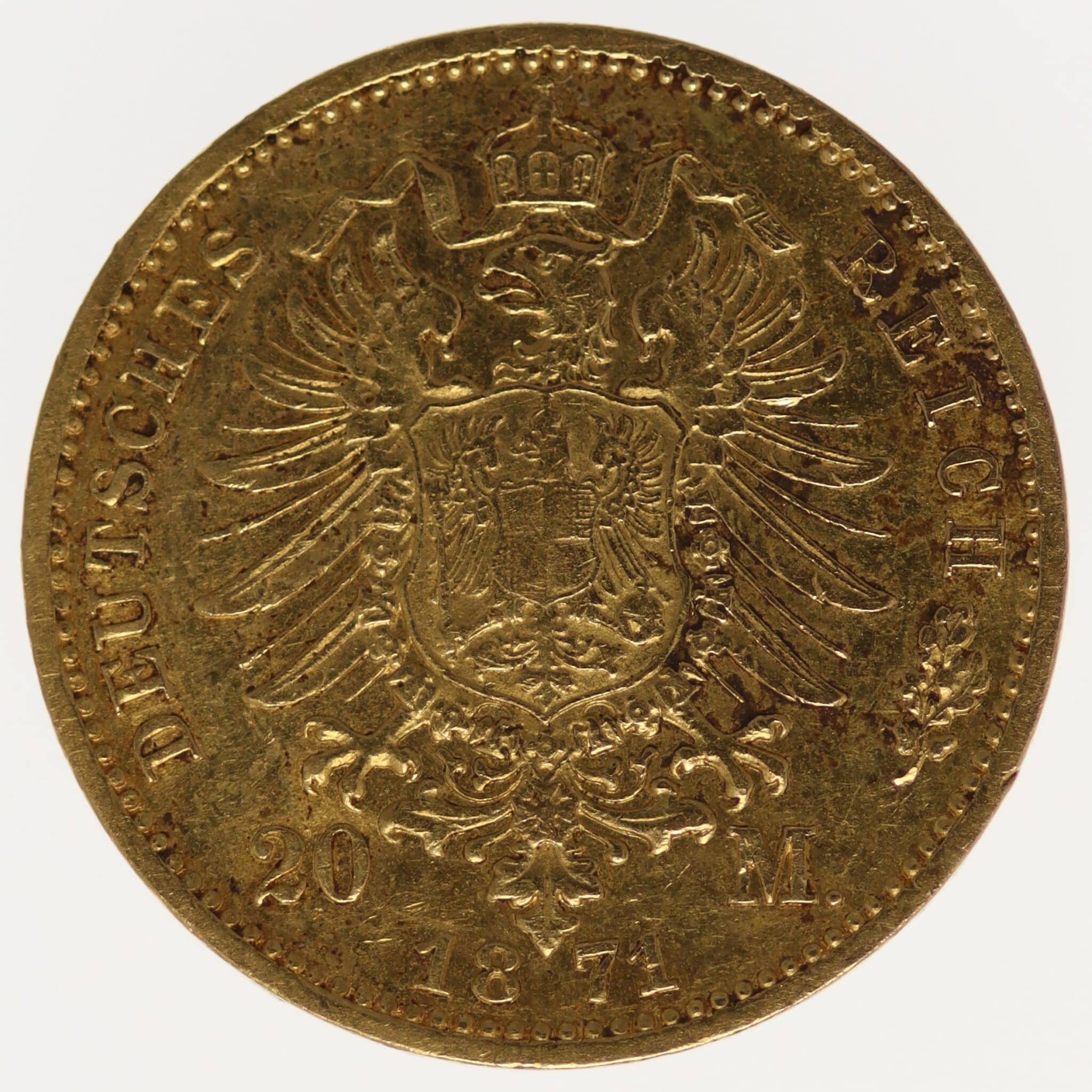deutsches-kaiserreich-ab-1871 - Preussen Wilhelm I. 20 Mark 1871
