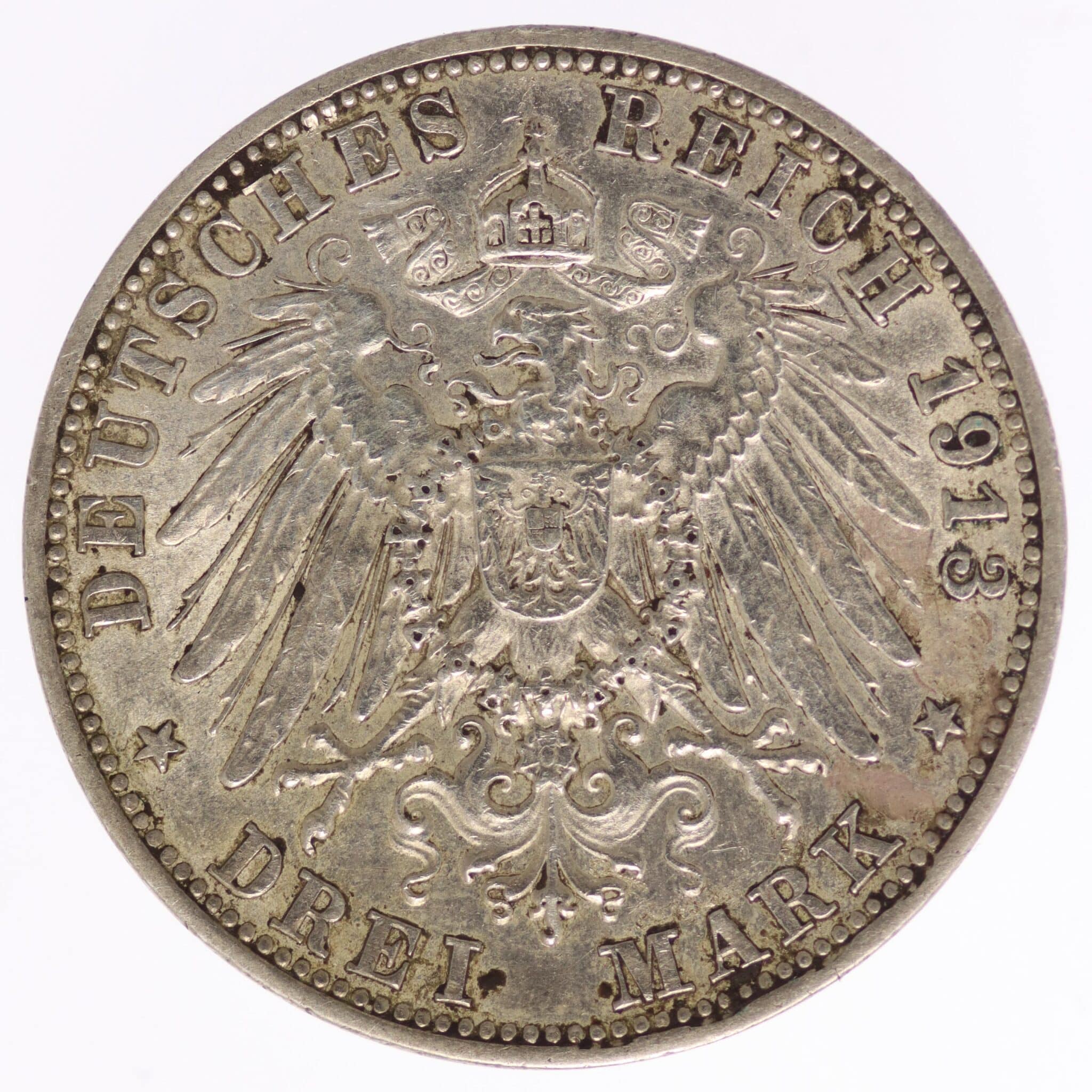 deutsches-kaiserreich-ab-1871-deutsche-silbermuenzen - Sachsen Meiningen Georg II. 3 Mark 1913 D