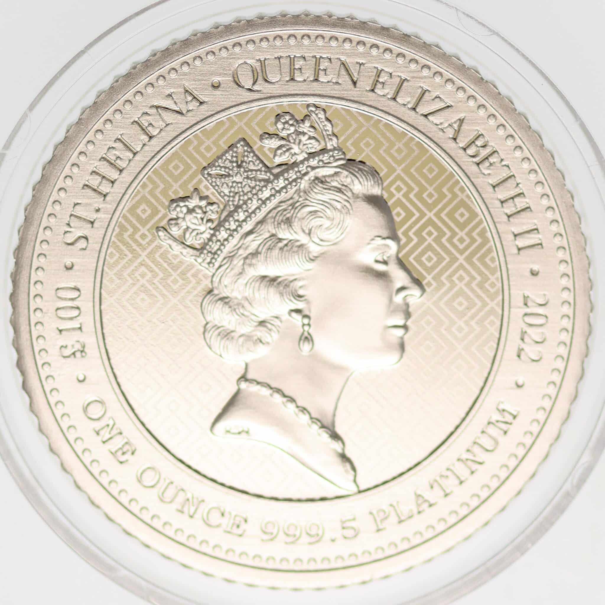 platin - St. Helena Elisabeth II. 100 Pounds 2022 1 OZ Platin