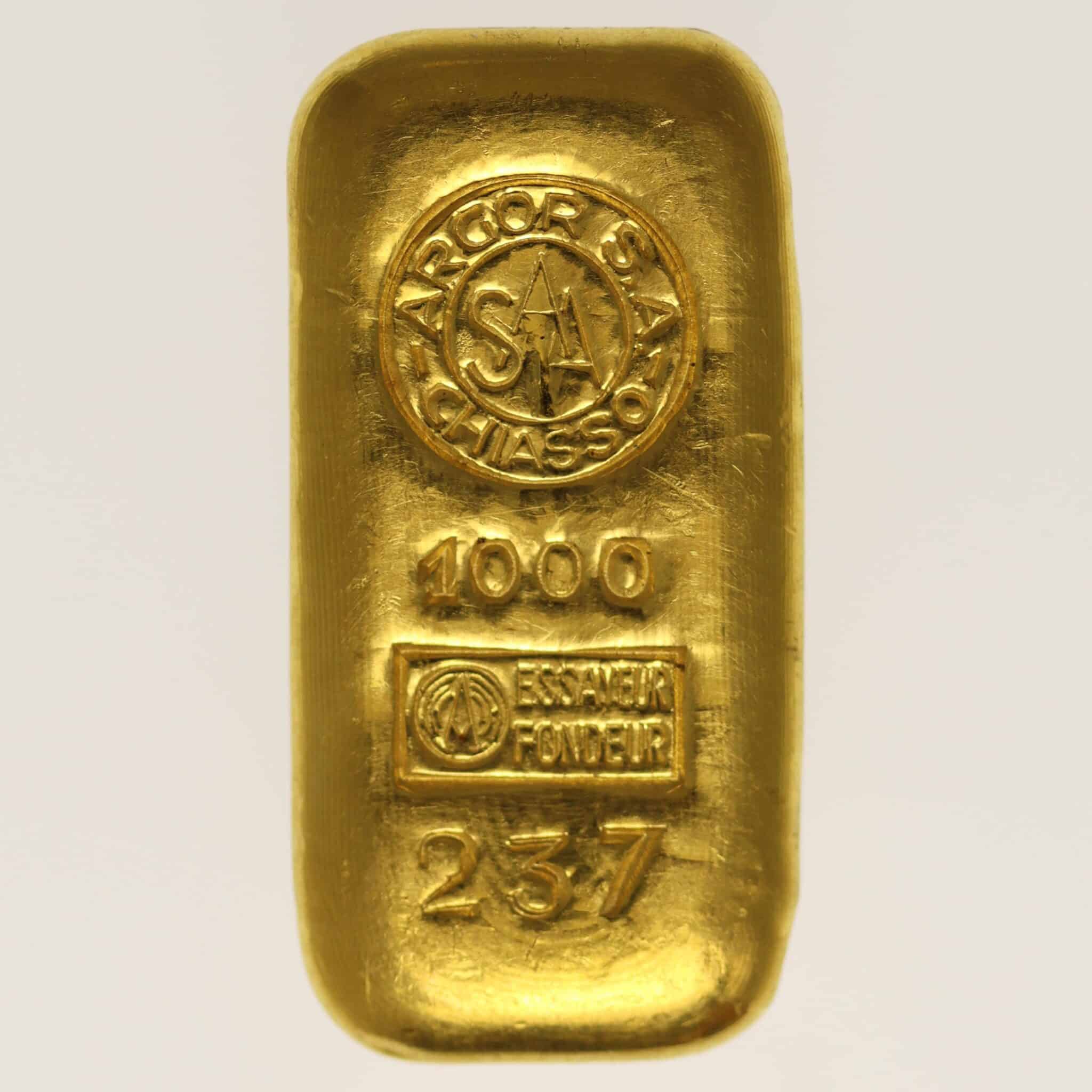 goldbarren - Goldbarren 100 Gramm Schweiz Argor S.A. Chiasso
