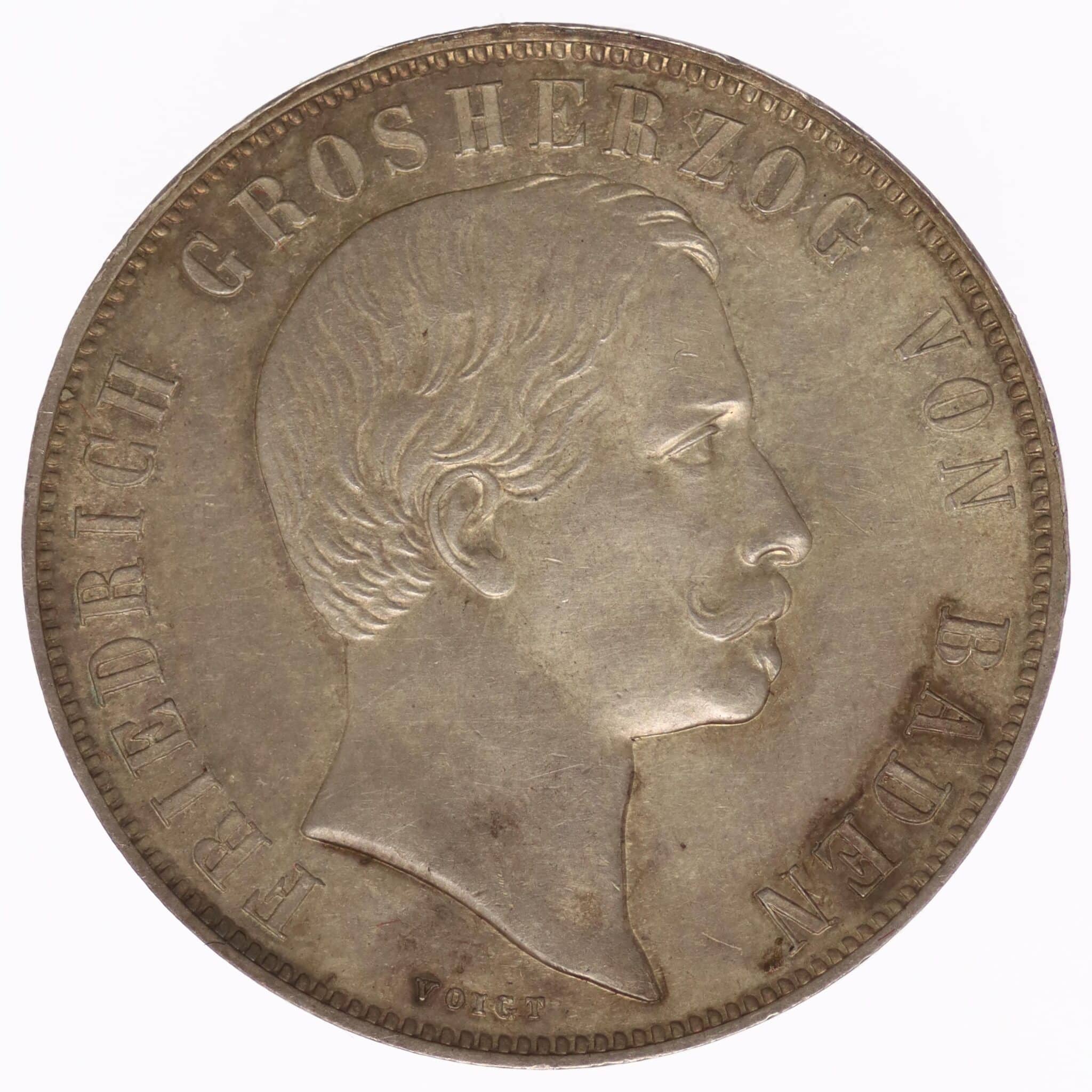altdeutschland-deutsche-silbermuenzen - Baden Durlach Friedrich I. Gulden 1863