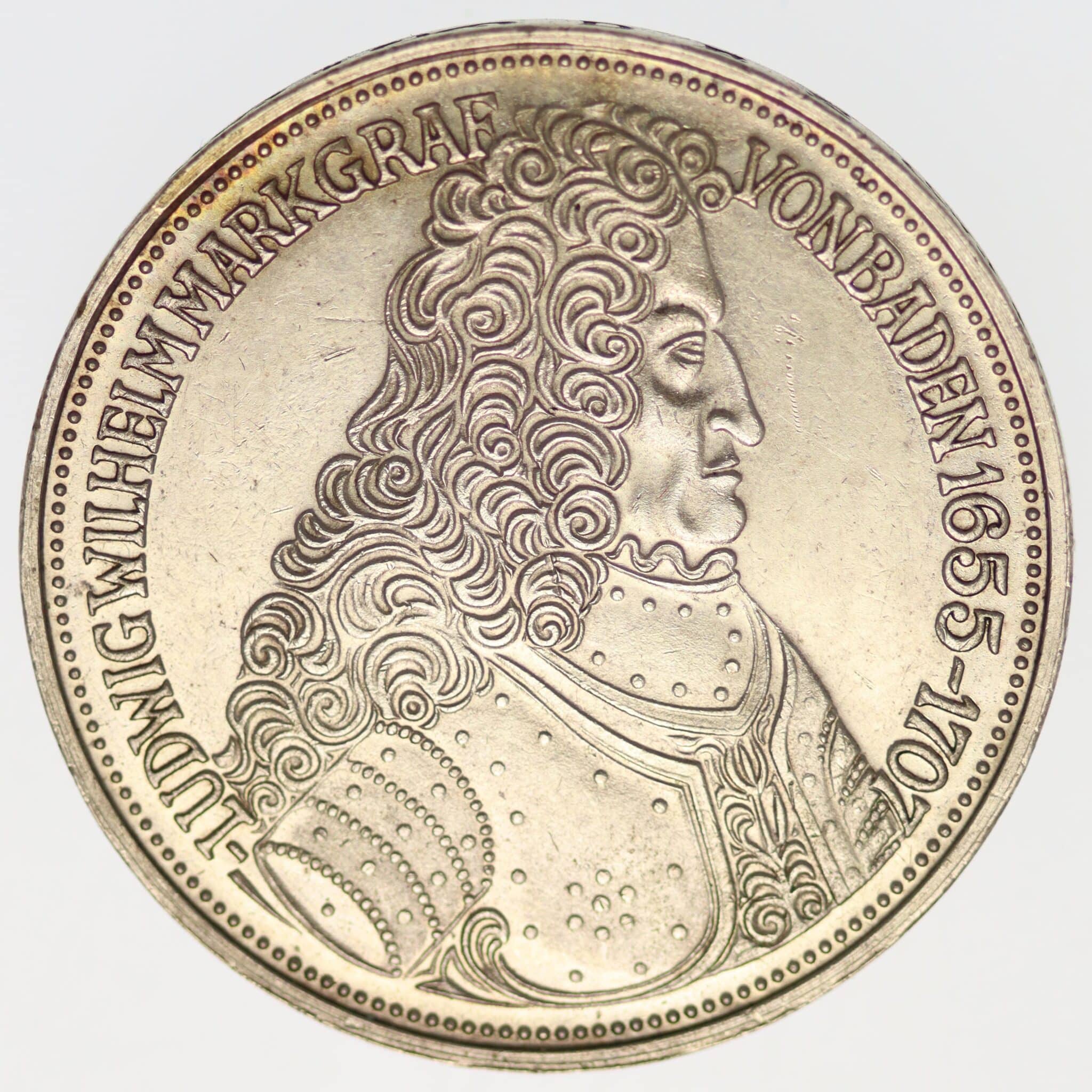 brd-deutsche-silbermuenzen - BRD 5 Mark 1955 Markgraf von Baden