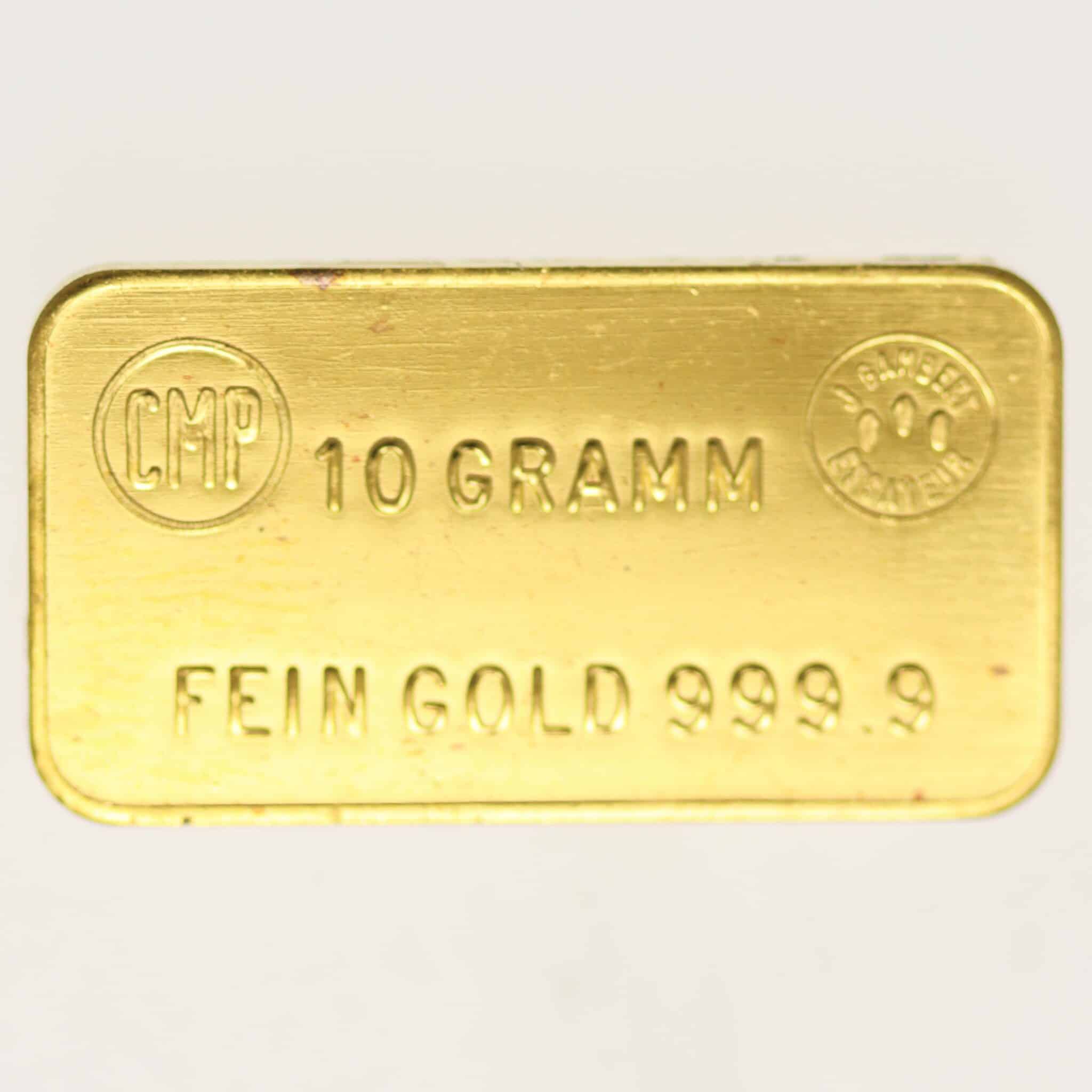 goldbarren - Goldbarren 10 Gramm  CMP für S.B.S.