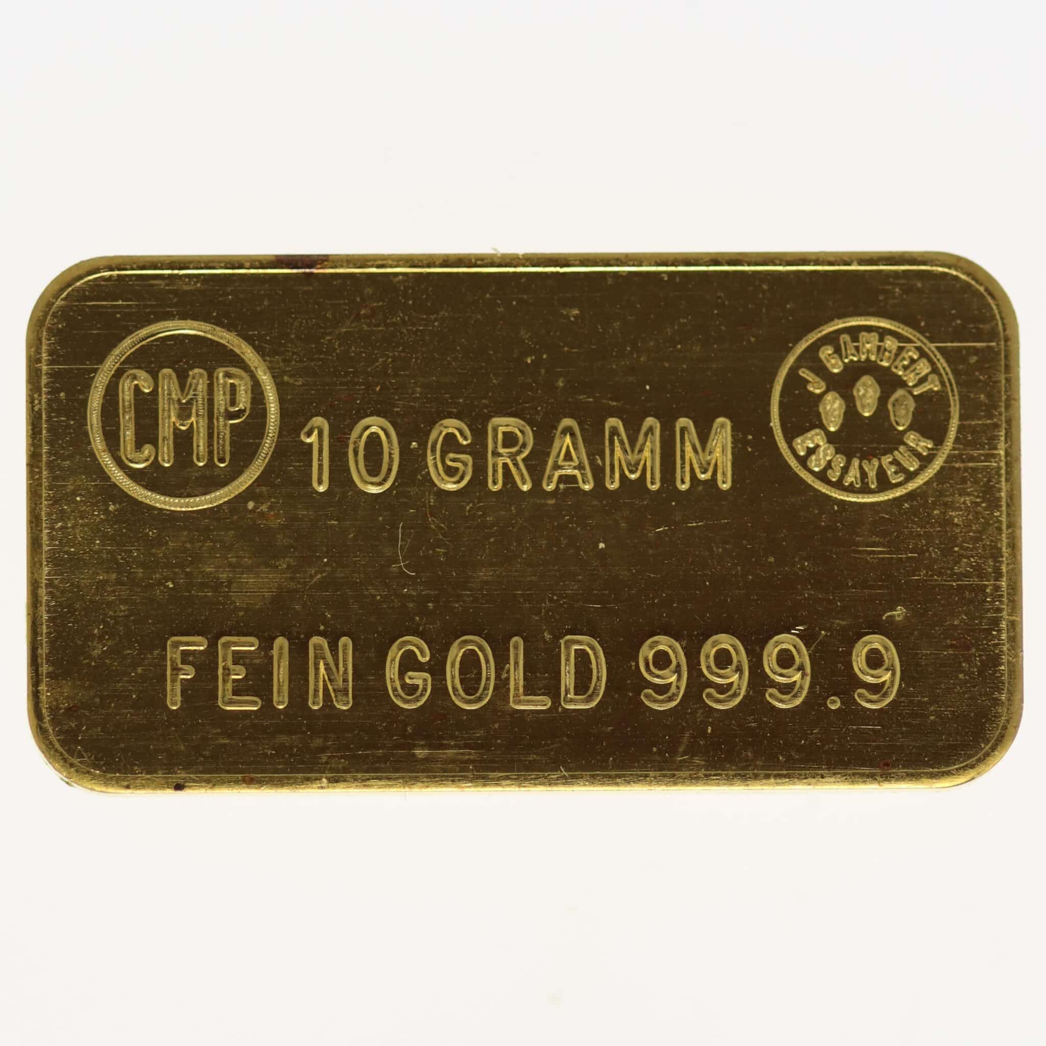 goldbarren - Goldbarren 10 Gramm  CMP für S.B.S.
