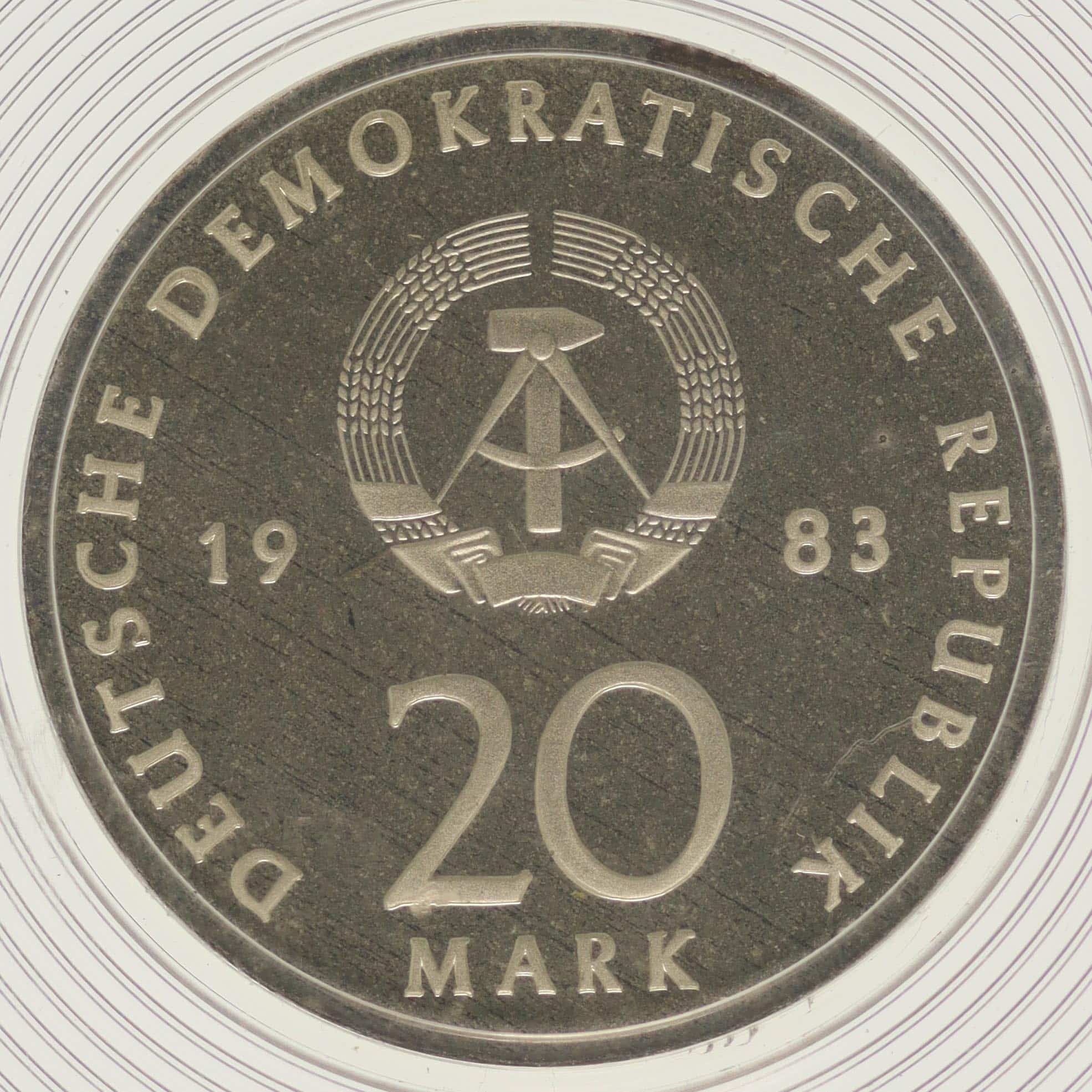 ddr-deutsche-silbermuenzen - DDR 20 Mark 1983 Luther