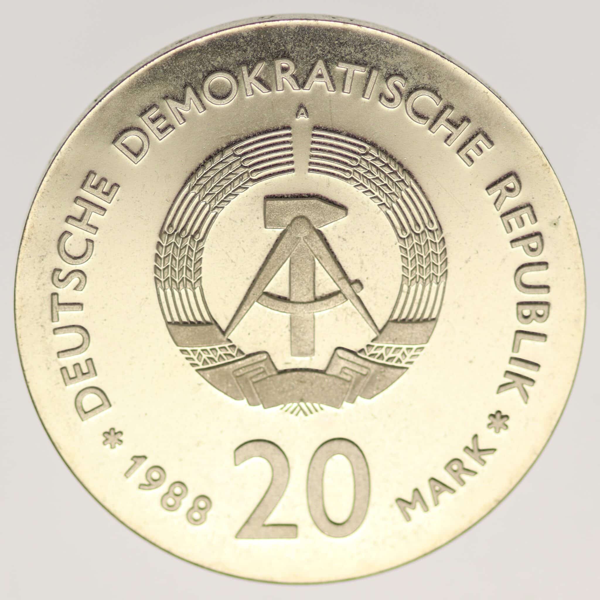 ddr-deutsche-silbermuenzen - DDR 20 Mark 1988 Zeiss