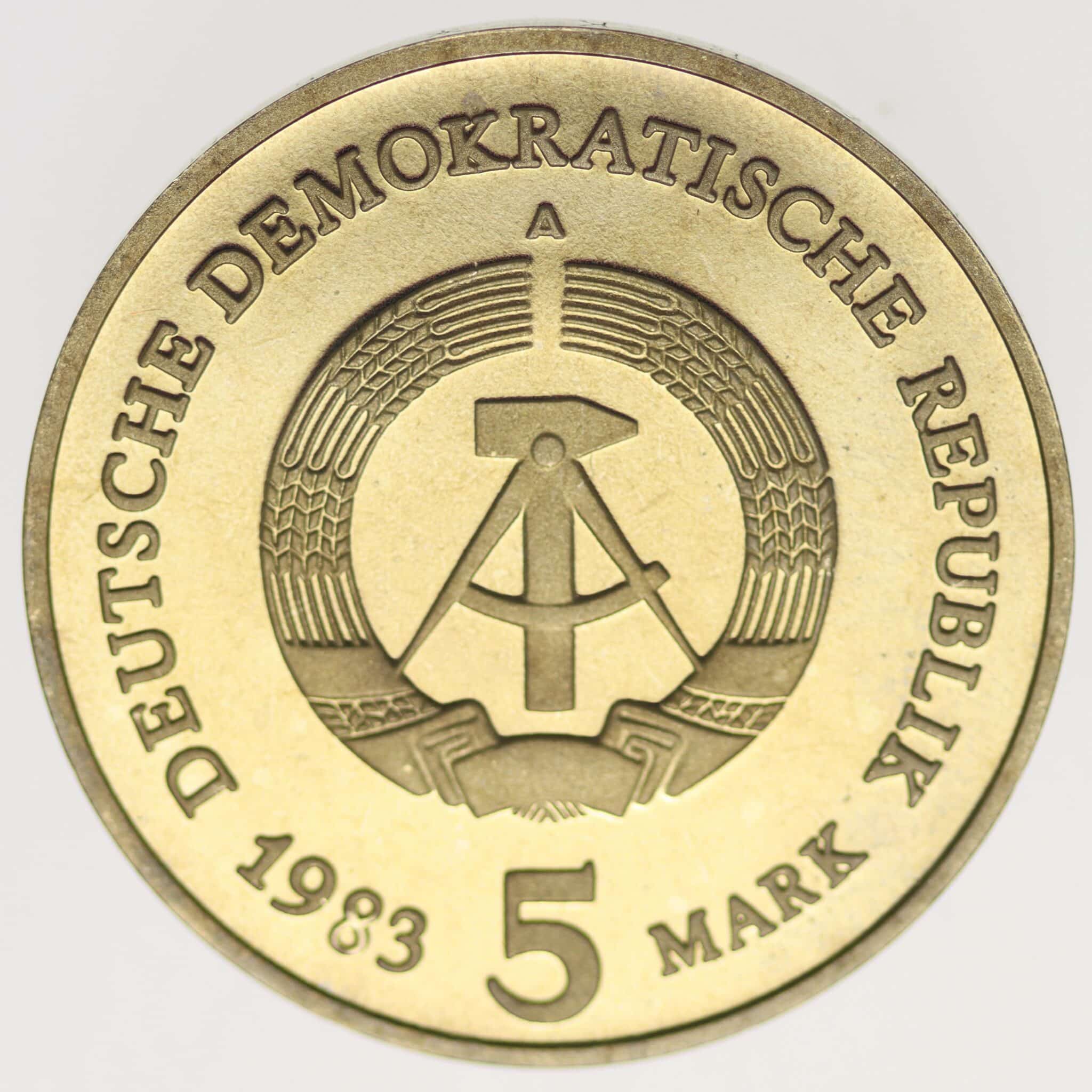 ddr-deutsche-silbermuenzen - DDR 5 Mark 1983 Meißen