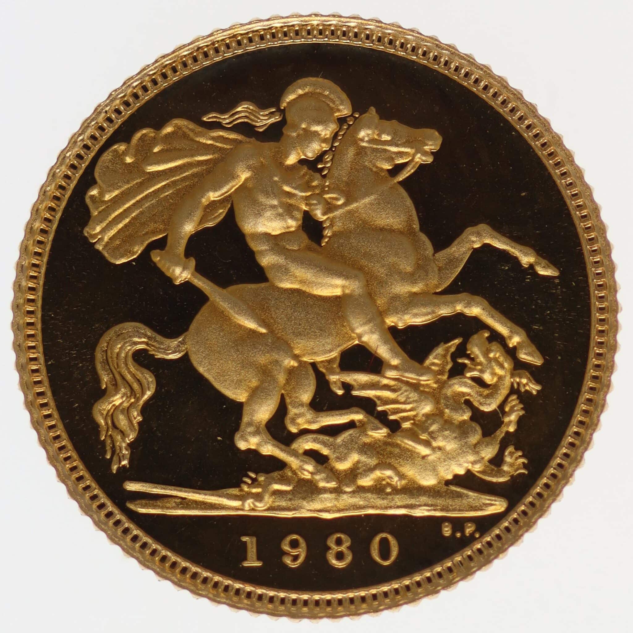 grossbritannien - Großbritannien Elisabeth II. 1/2 Sovereign 1980