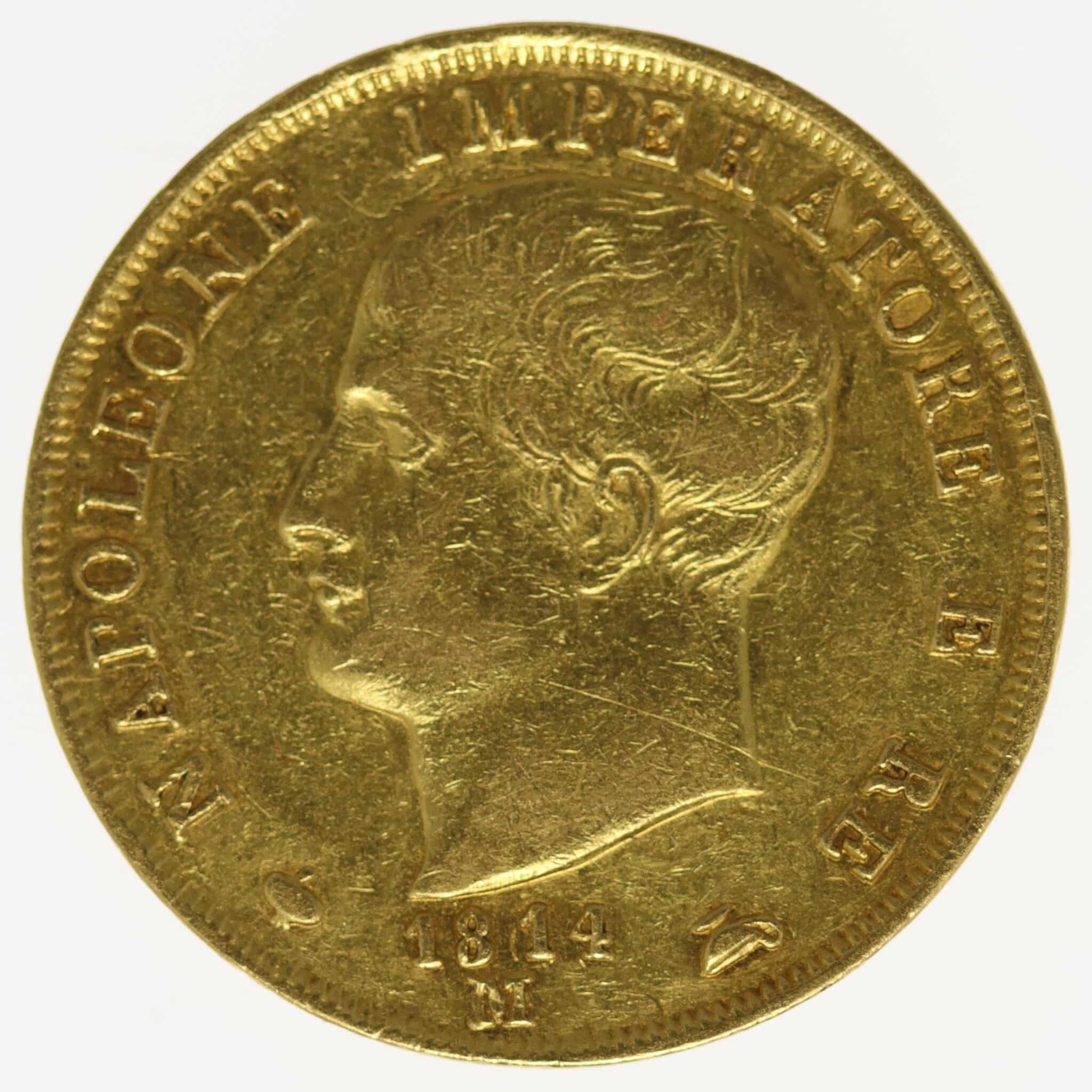 italien - Italien Napoleon I. 40 Lire 1814 M