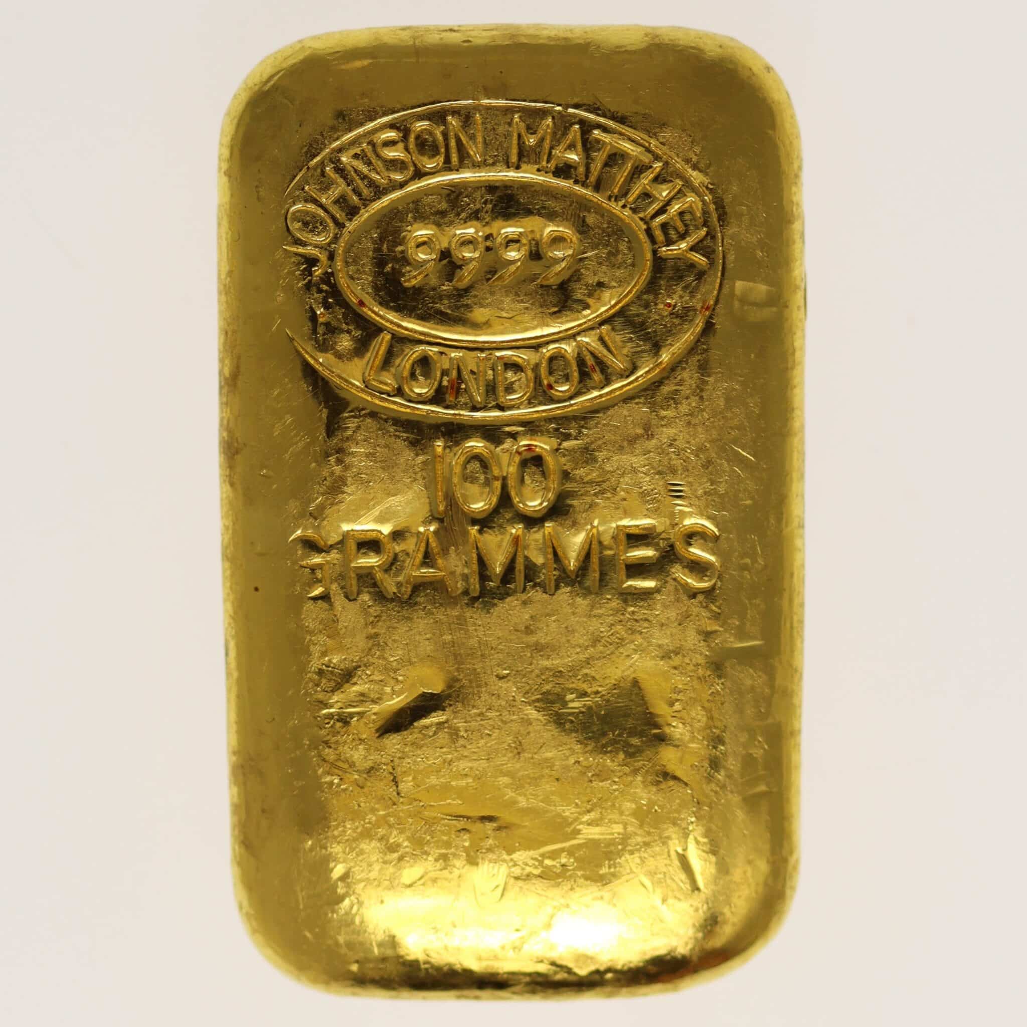 goldbarren - Goldbarren 100 Gramm Johnson Matthey