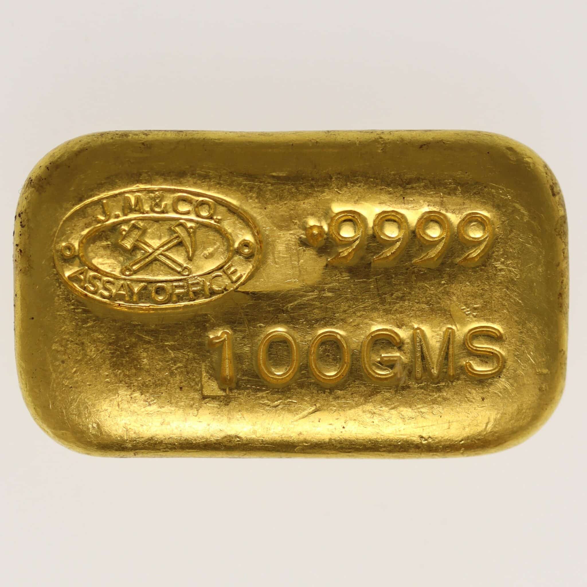 goldbarren - Goldbarren 100 Gramm Johnson Matthey