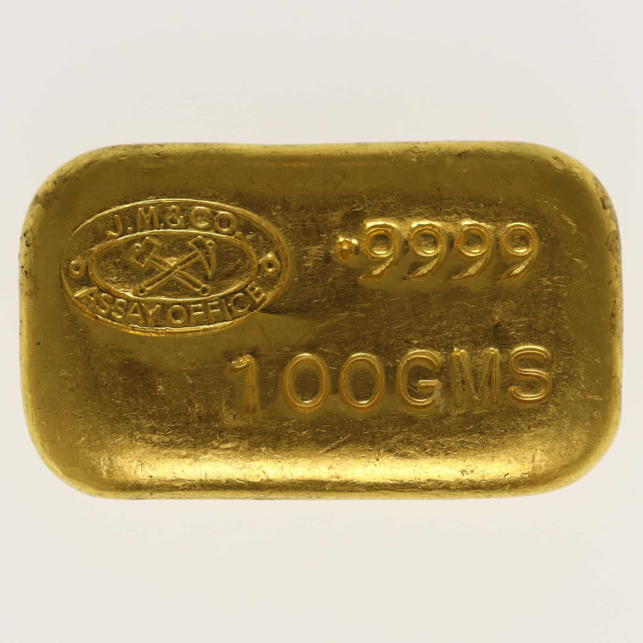 goldbarren - Goldbarren 100 Gramm Johnson Matthey