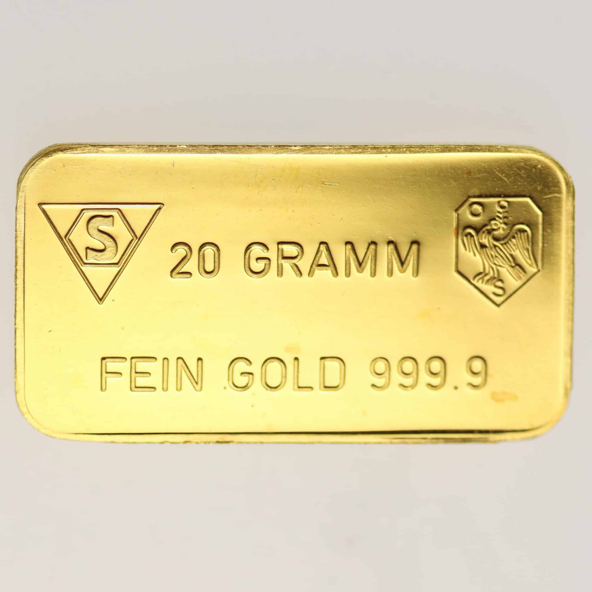 goldbarren - Goldbarren 20 Gramm Schöne Edelmetaal N.V.