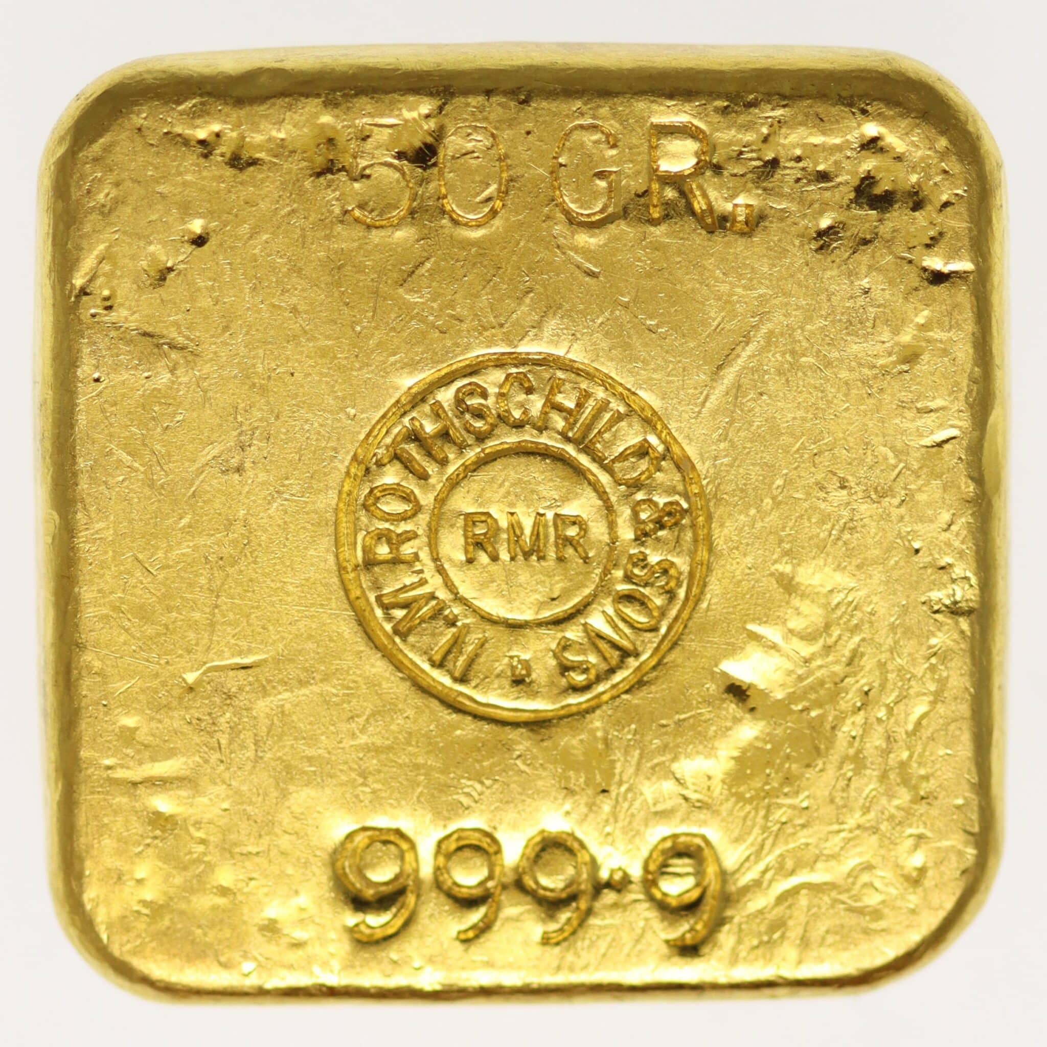 goldbarren - Goldbarren 50 Gramm Großbritannien N.M. Rothschild & Sons Limited