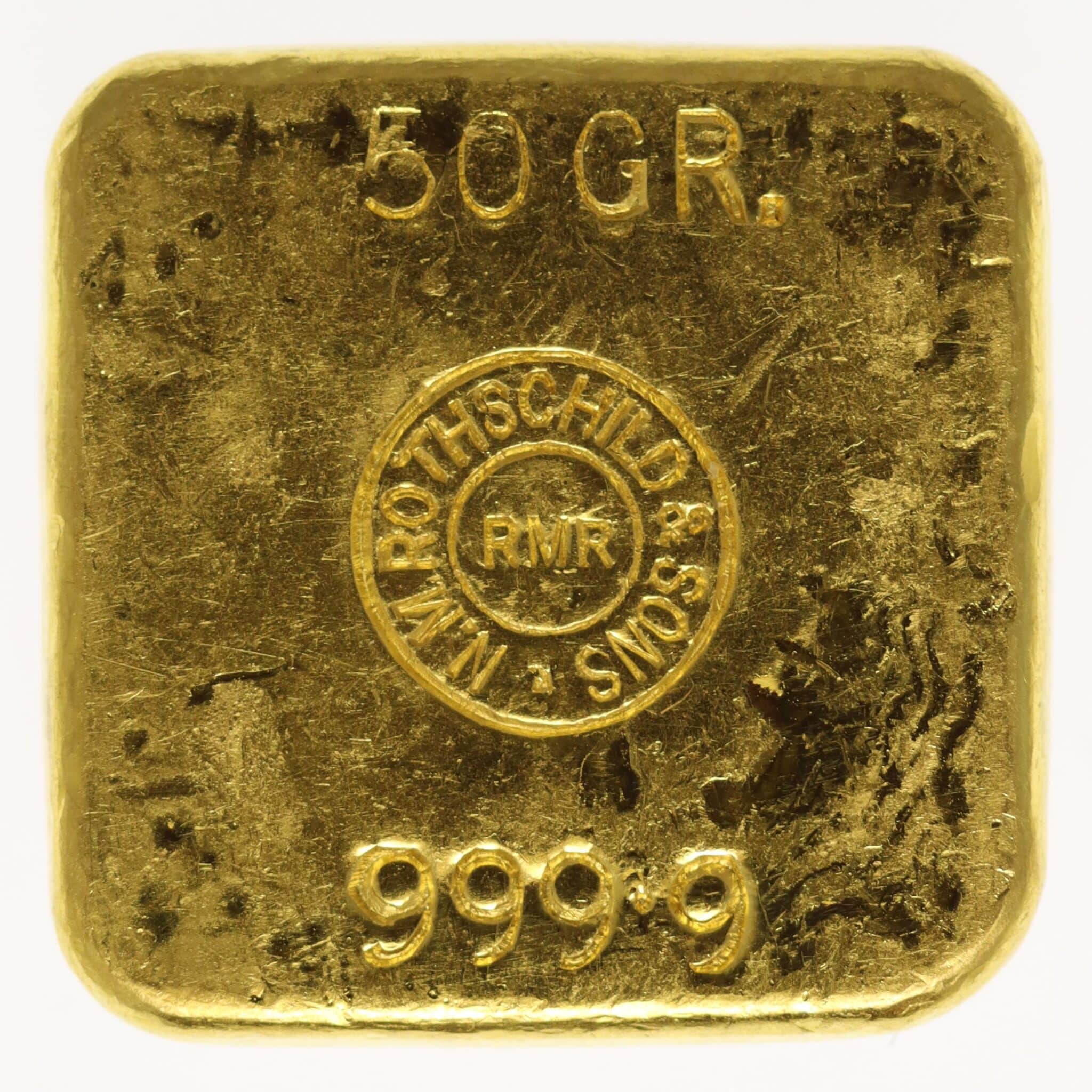 goldbarren - Goldbarren 50 Gramm Großbritannien N.M. Rothschild & Sons Limited