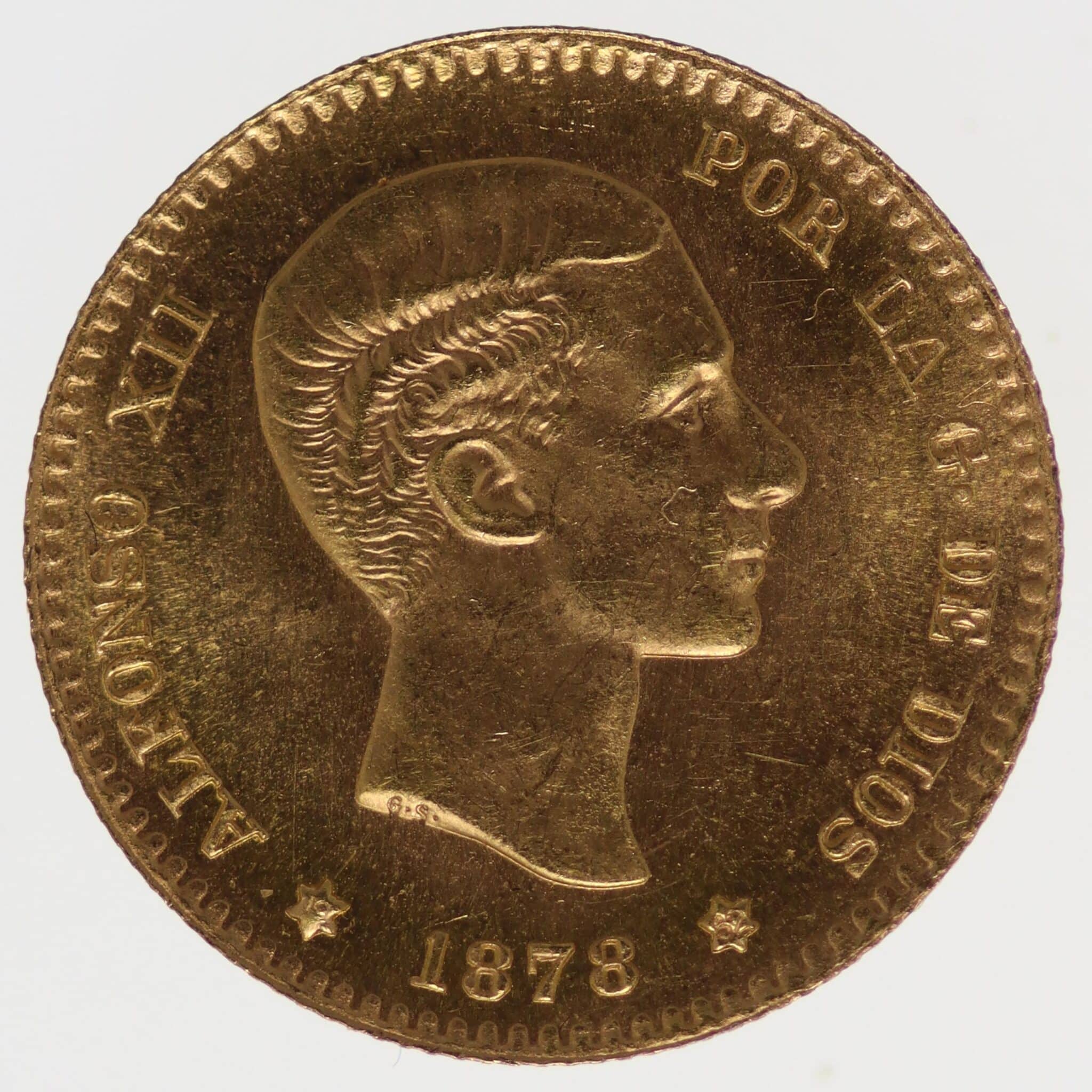 spanien - Spanien Alfonso XII. 10 Pesetas 1878 / 19-62 NP