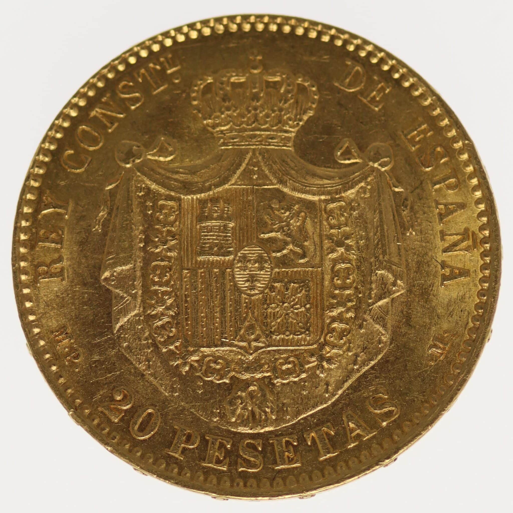 spanien - Spanien Alfonso XIII. 20 Pesetas 1890 / 18-90