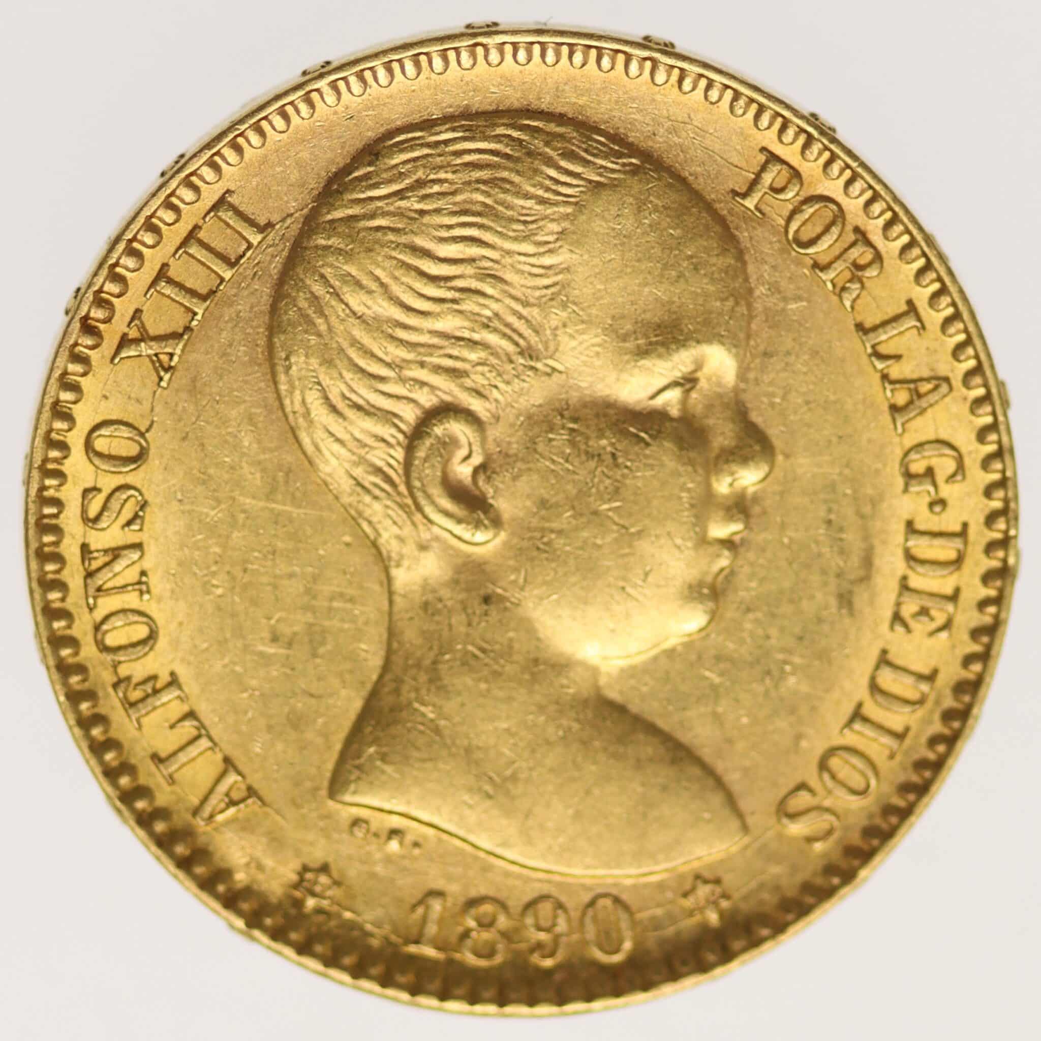 spanien - Spanien Alfonso XIII. 20 Pesetas 1890 / 18-90