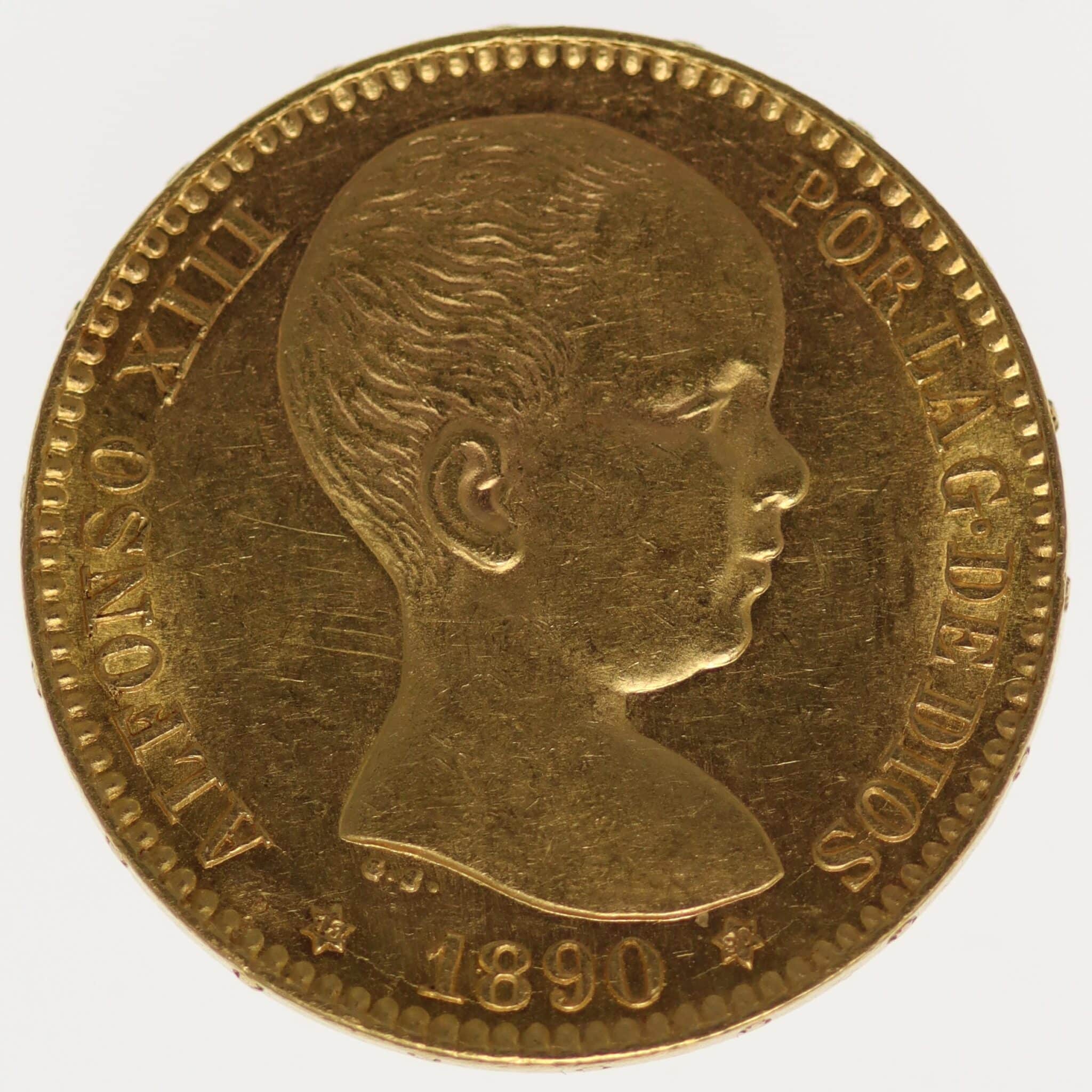 spanien - Spanien Alfonso XIII. 20 Pesetas 1890 / 18-90