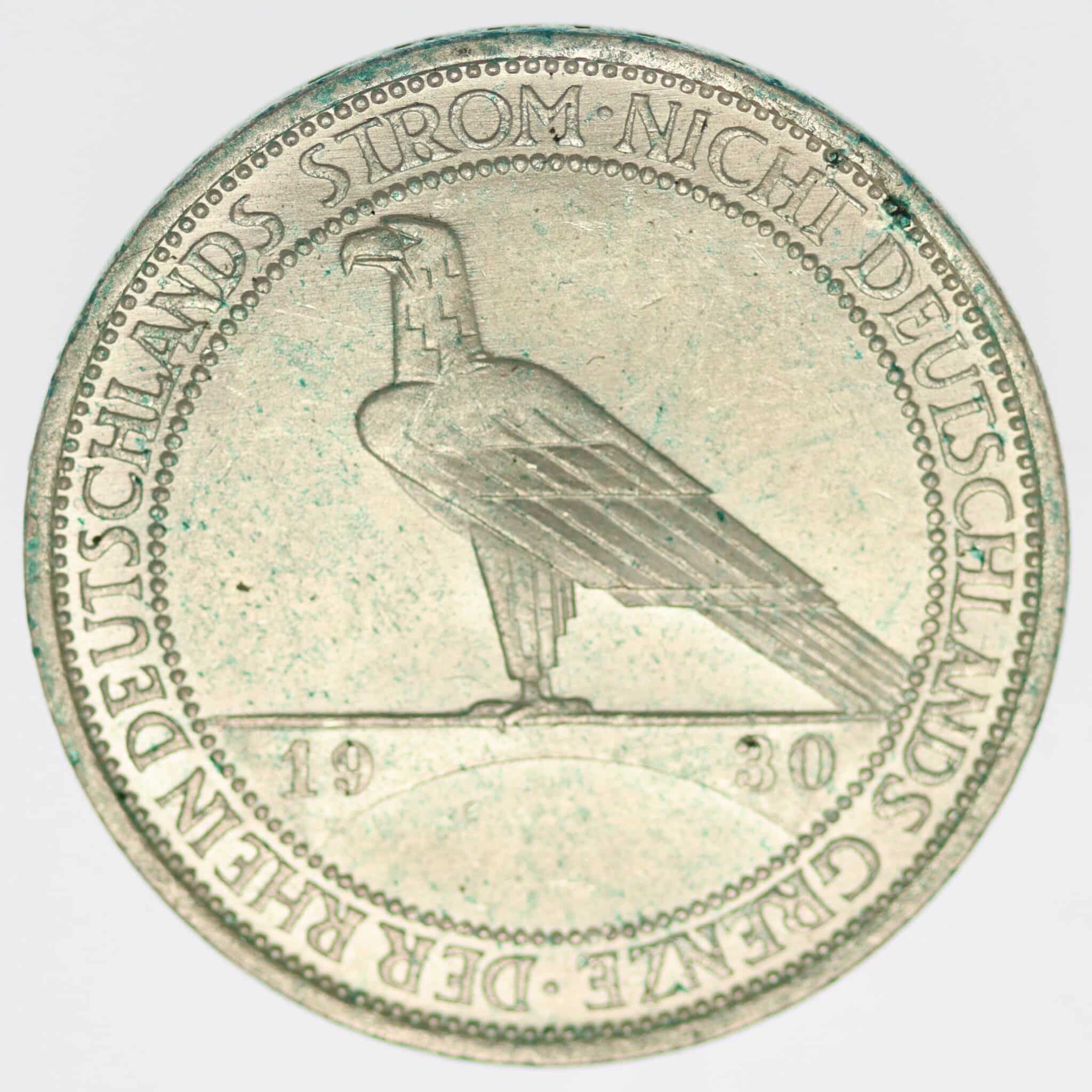 weimarer-republik-deutsche-silbermuenzen - Weimarer Republik 3 Reichsmark 1930 A Rheinlandräumung