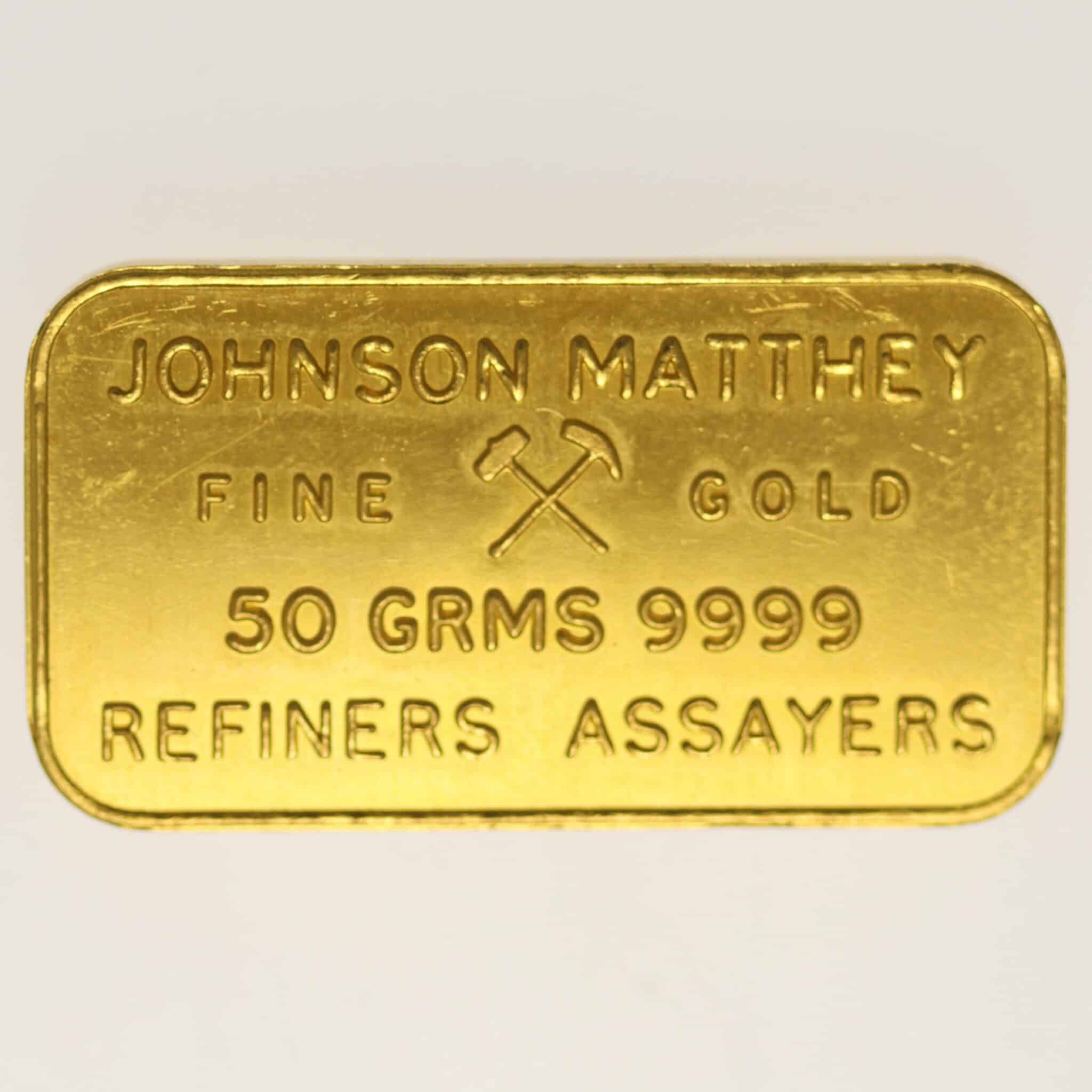 goldbarren - Goldbarren 50 Gramm Johnson Matthey