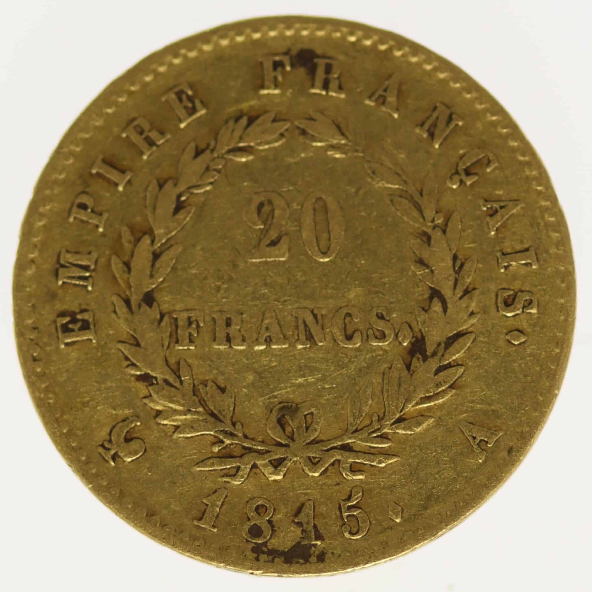 frankreich - Frankreich Napoleon I. 20 Francs 1815 A