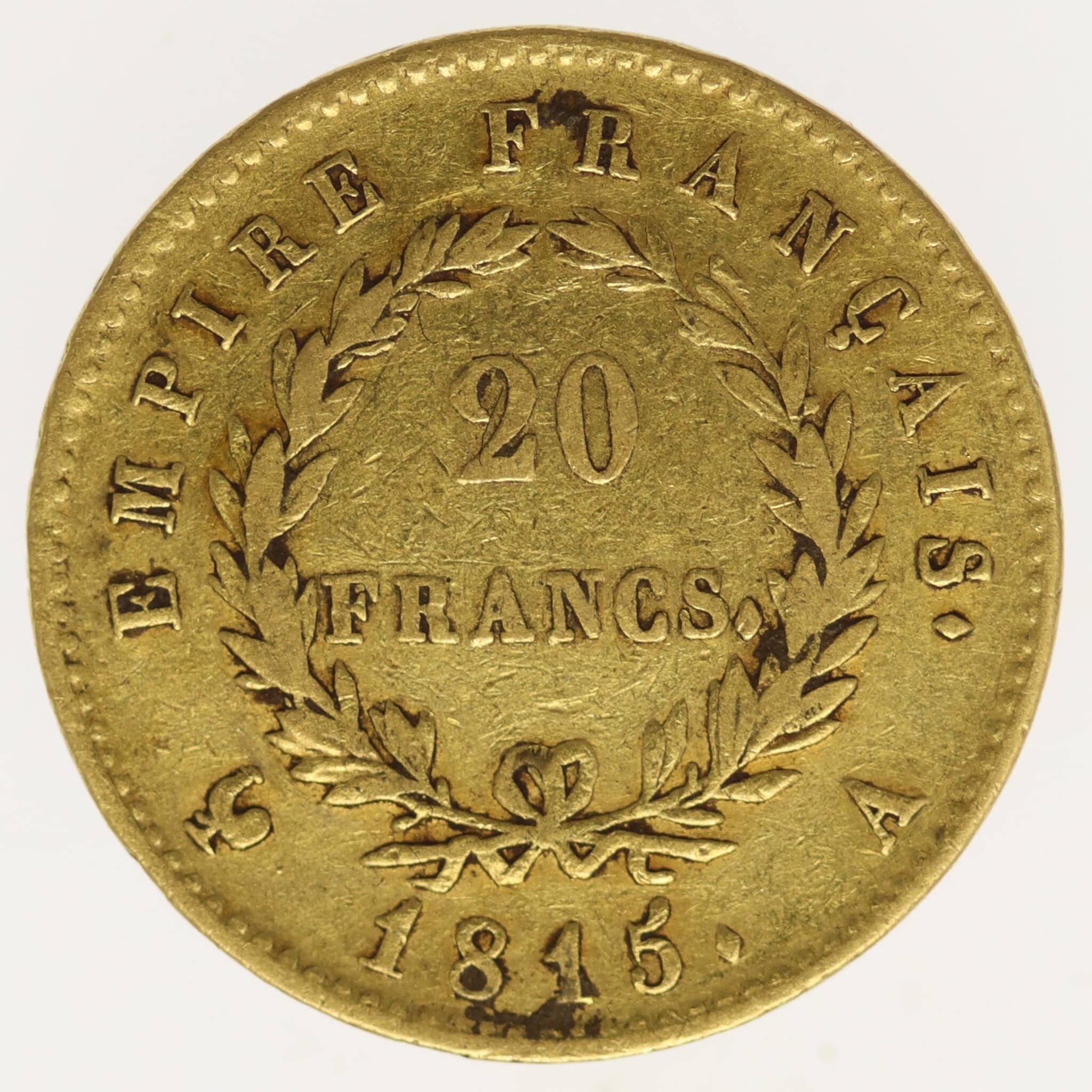 frankreich - Frankreich Napoleon I. 20 Francs 1815 A