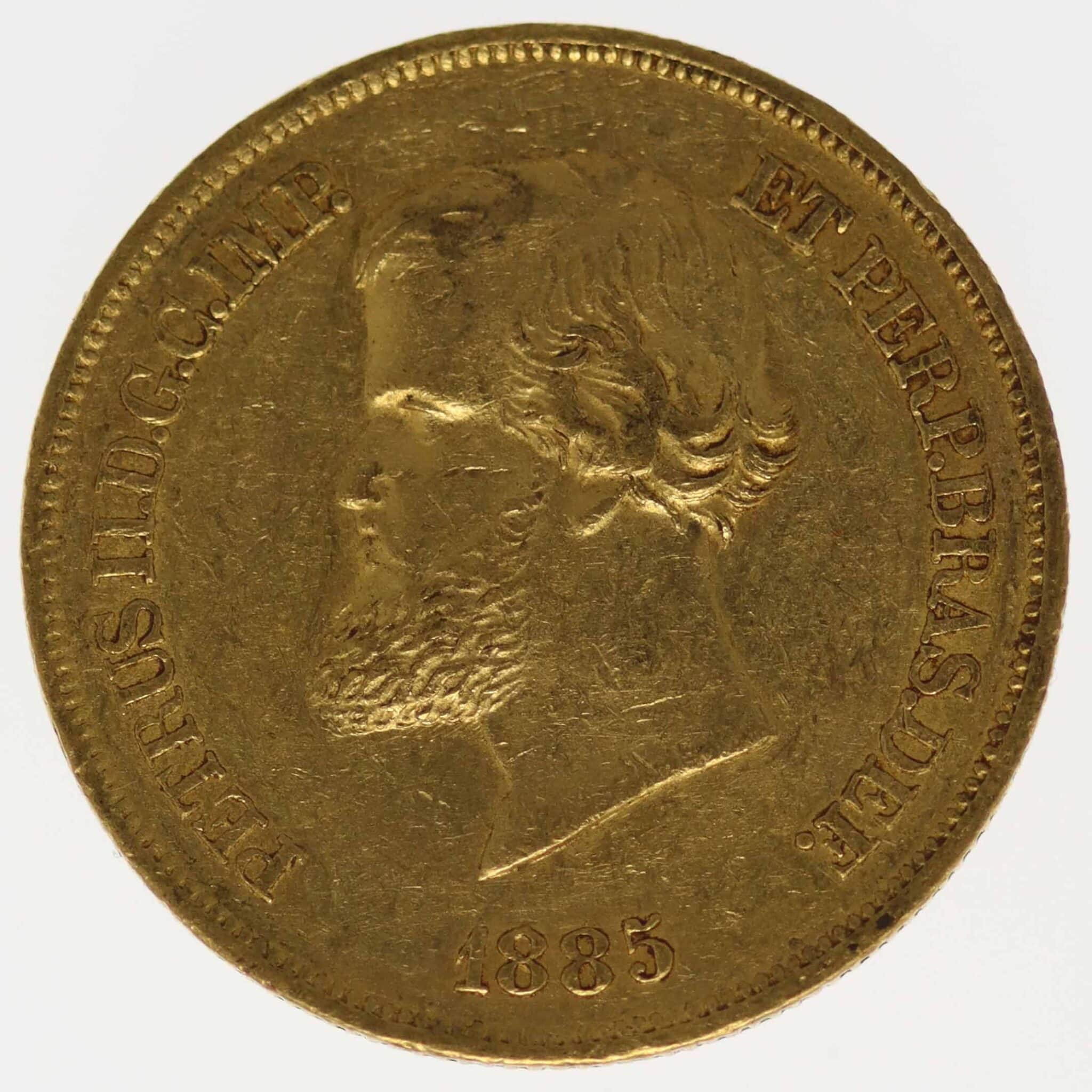 Brasilien Pedro II. 10.000 Reis 1885 brasilien - Brasilien Pedro II. 10.000 Reis 1885
