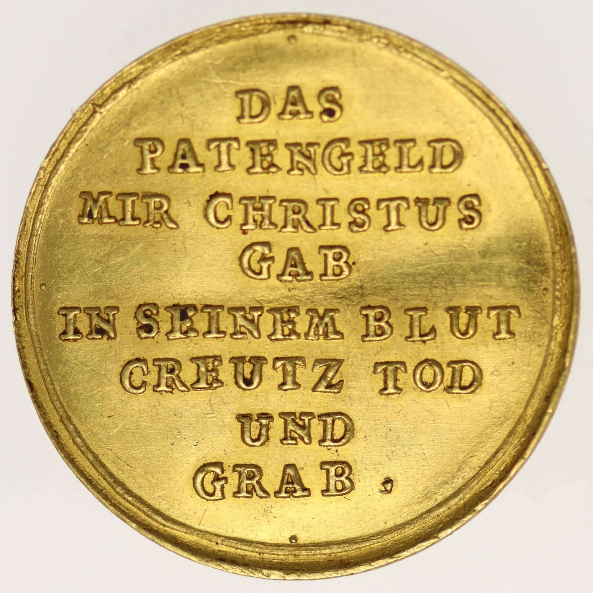 Goldmedaille zu einem Dukaten o.J. altdeutschland - Goldmedaille zu einem Dukaten o.J.
