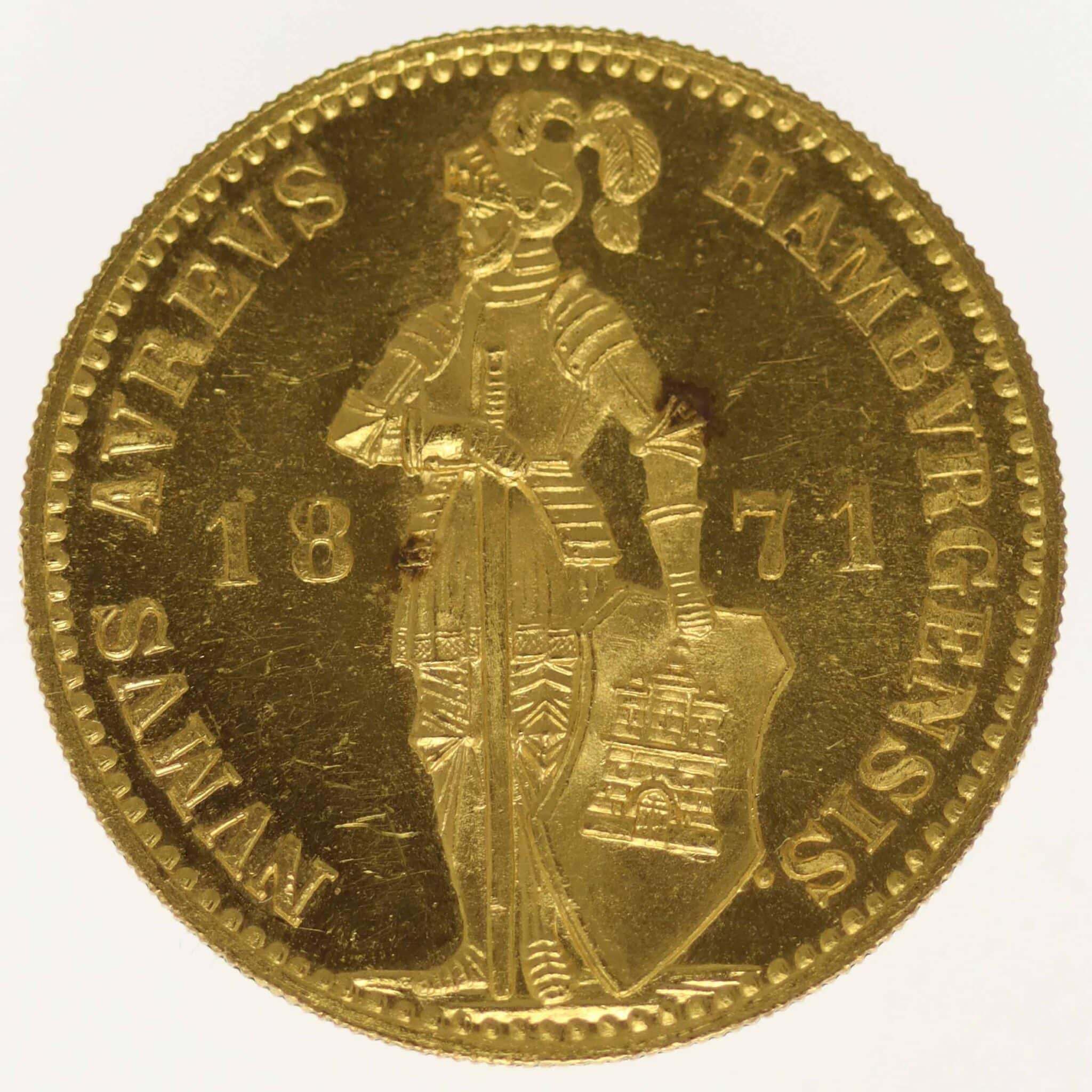 Hamburg Dukat 1871 B altdeutschland - Hamburg Dukat 1871 B