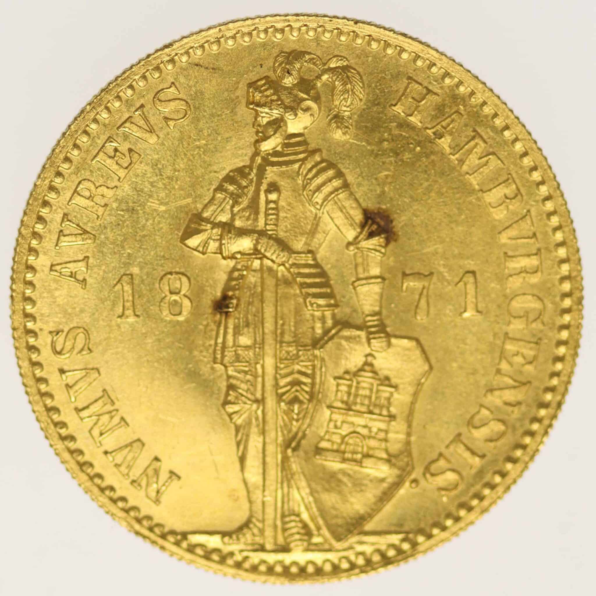 Hamburg Dukat 1871 B altdeutschland - Hamburg Dukat 1871 B