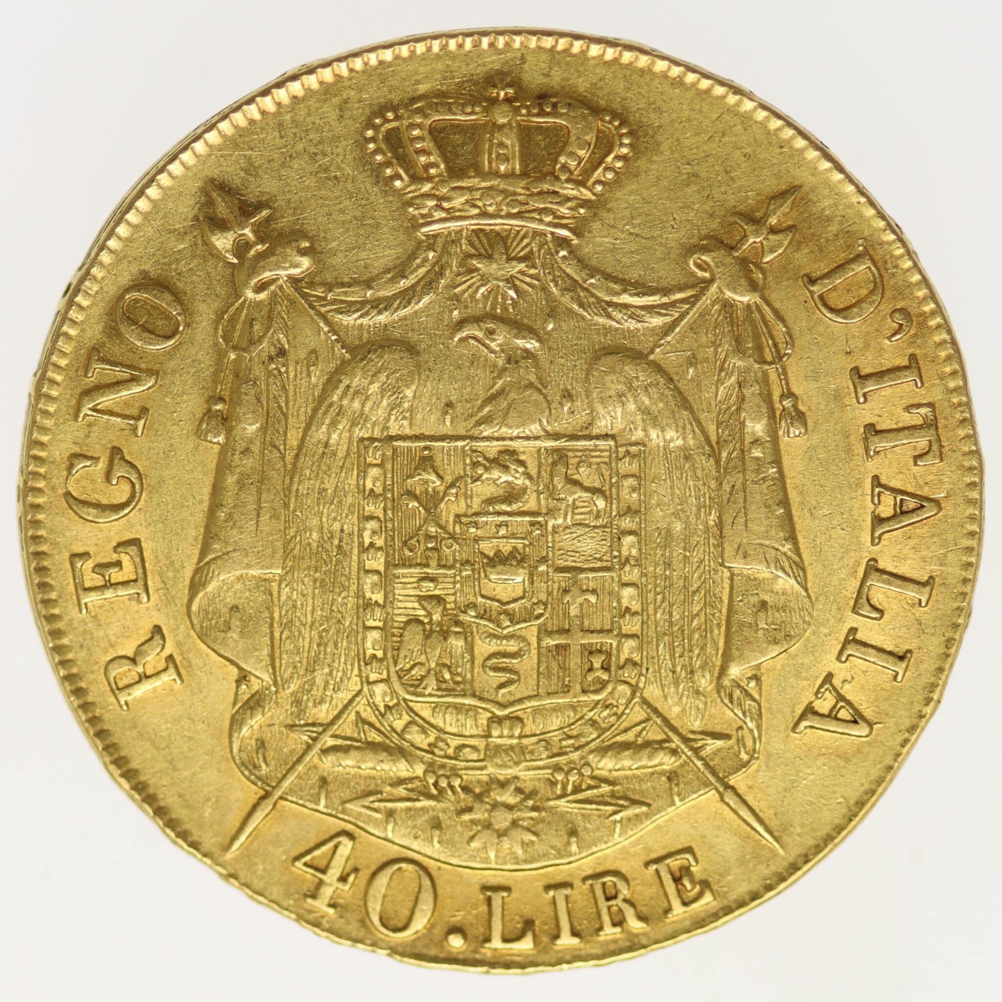 Italien Napoleon I. 40 Lire 1808 M italien - Italien Napoleon I. 40 Lire 1808 M