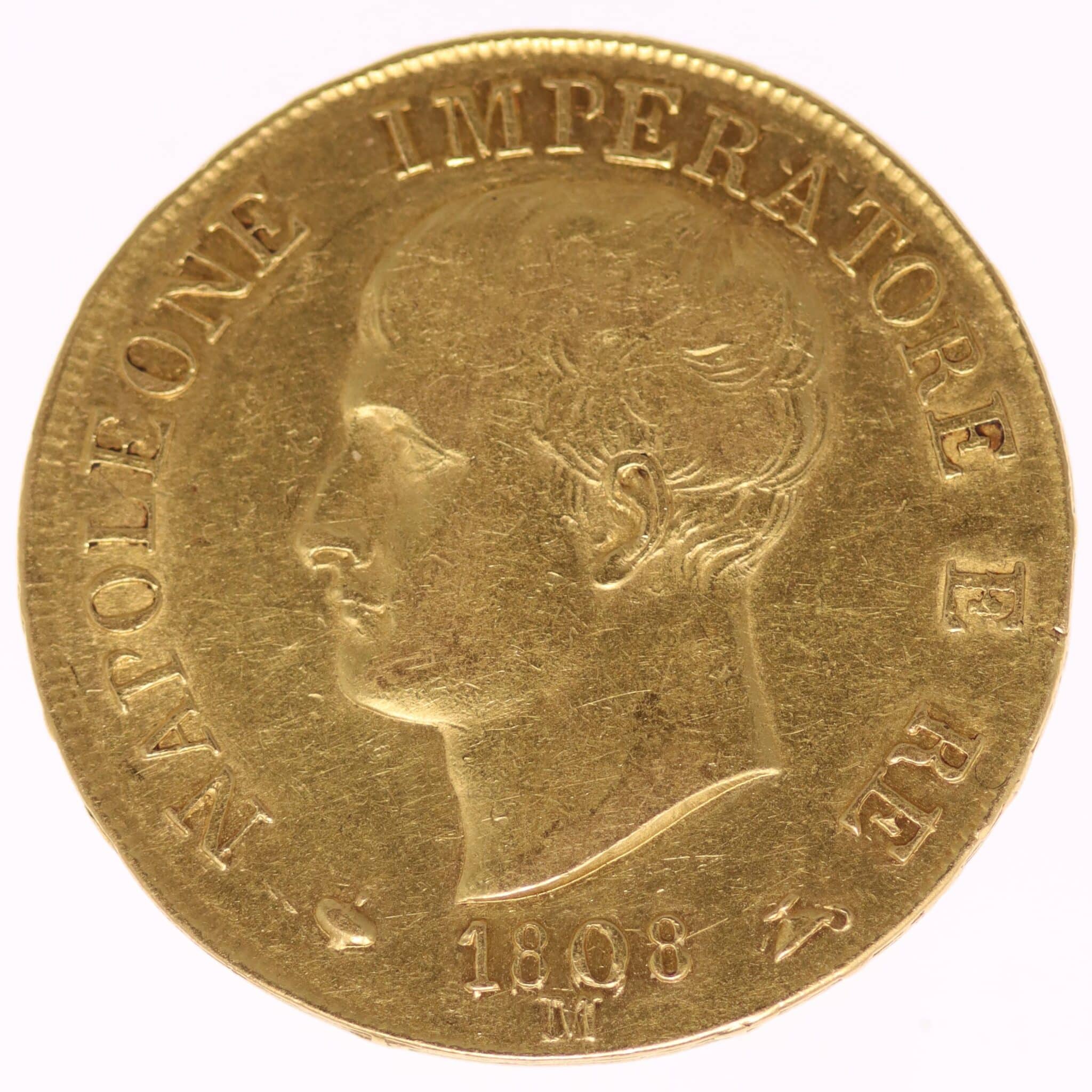 Italien Napoleon I. 40 Lire 1808 M italien - Italien Napoleon I. 40 Lire 1808 M