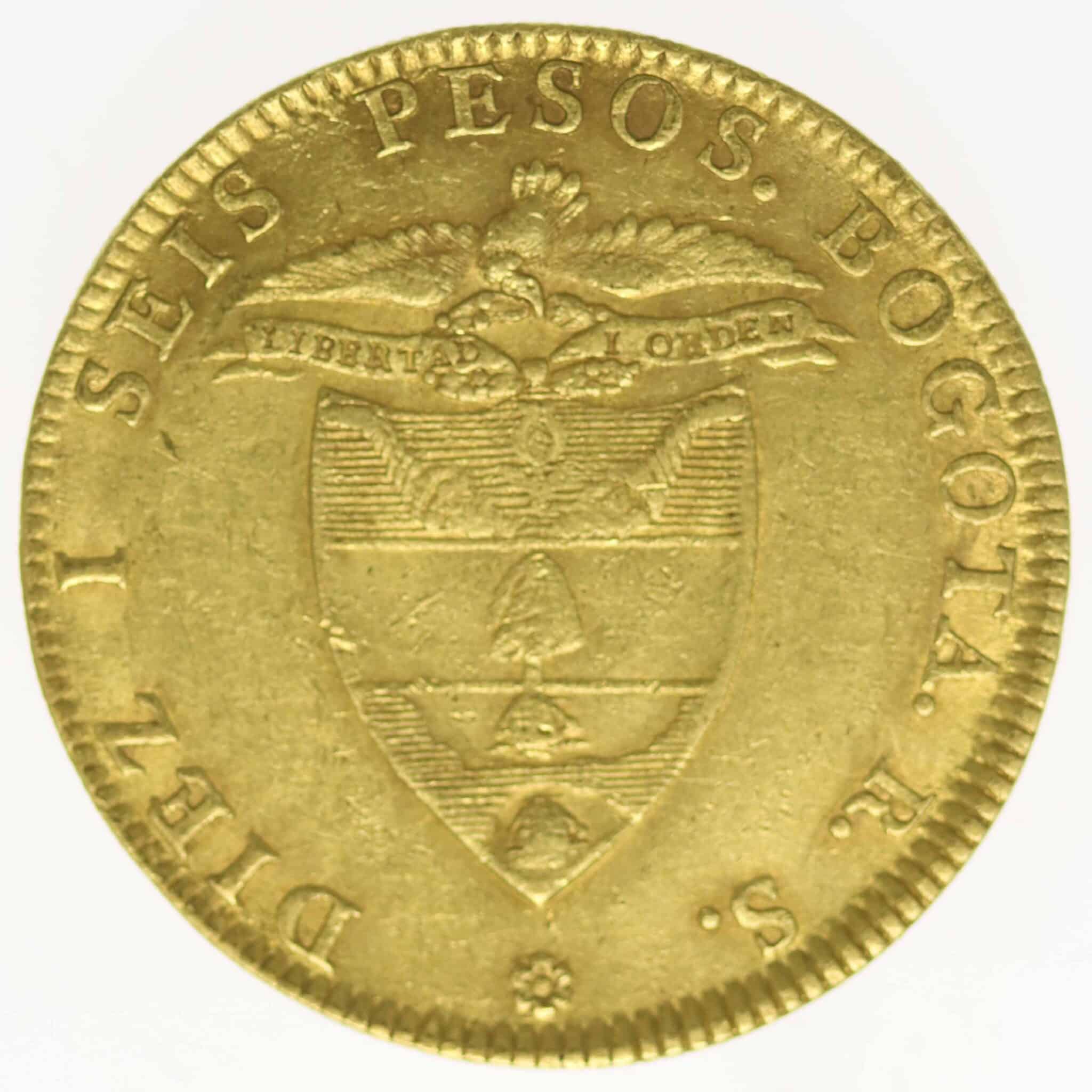 kolumbien - Kolumbien Republik Neugranada 16 Pesos 1843