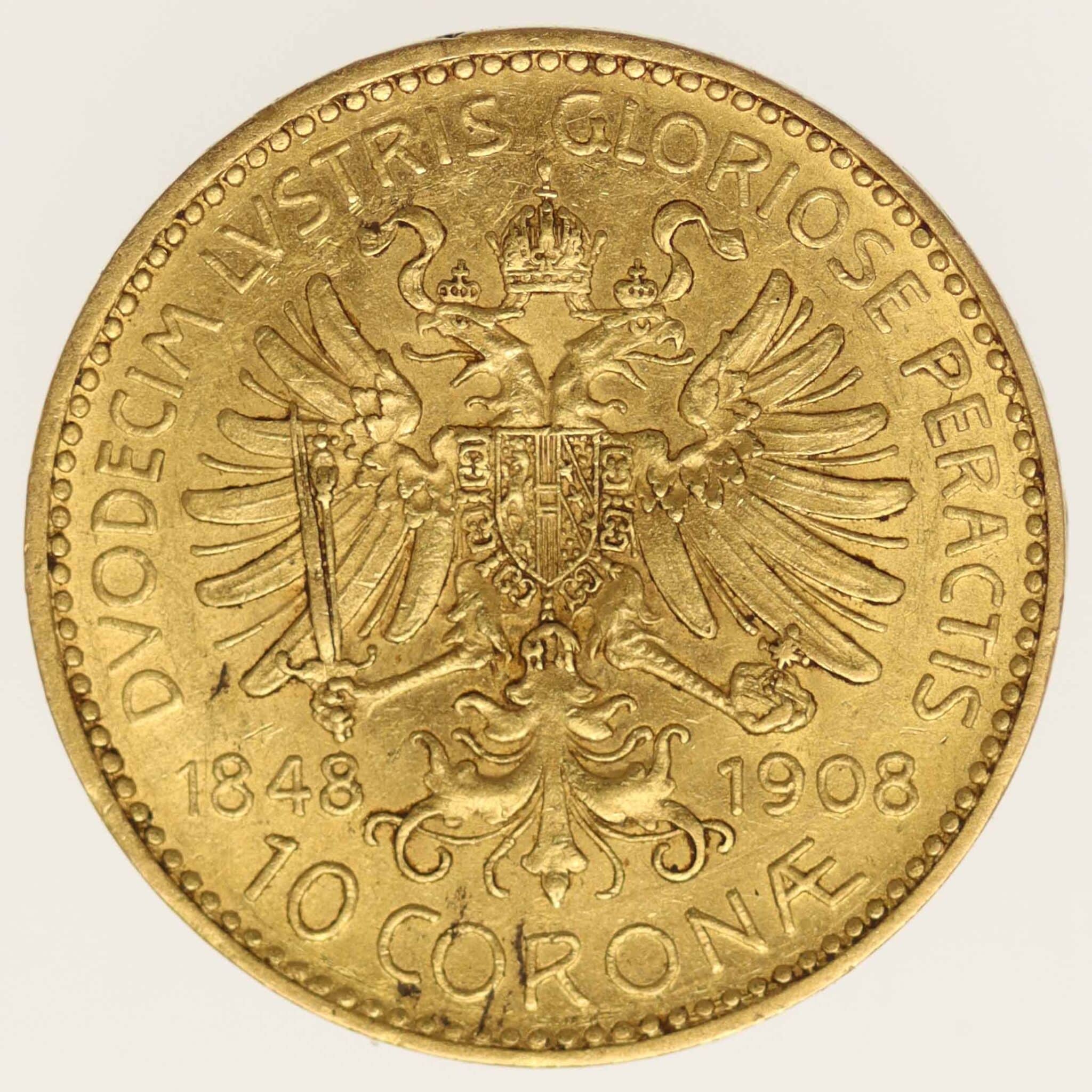 Österreich Kaiserreich Franz Joseph I. 10 Kronen 1908 oesterreich - Österreich Kaiserreich Franz Joseph I. 10 Kronen 1908