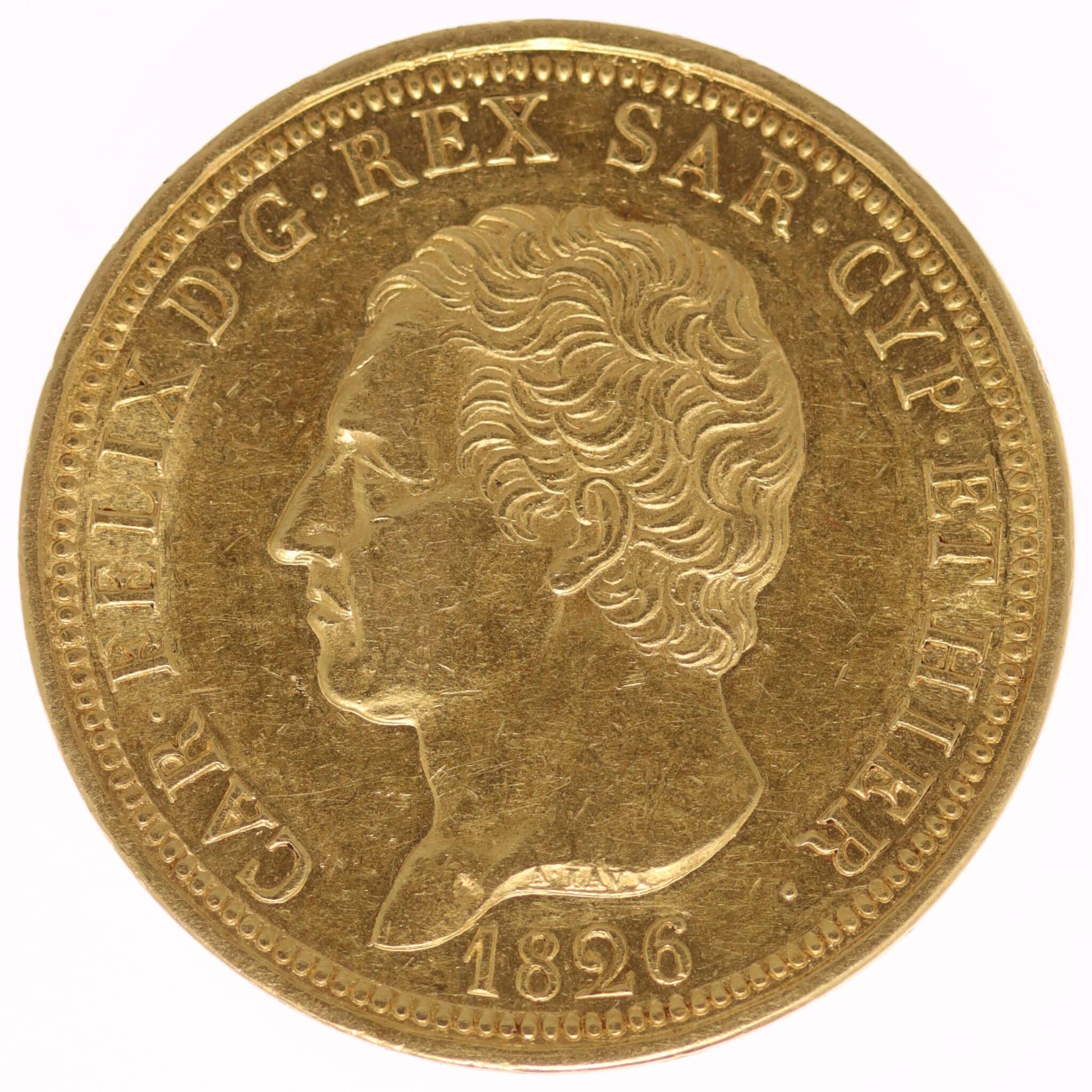 Italien Sardinien Karl Felix 80 Lire 1826 italien - Italien Sardinien Karl Felix 80 Lire 1826