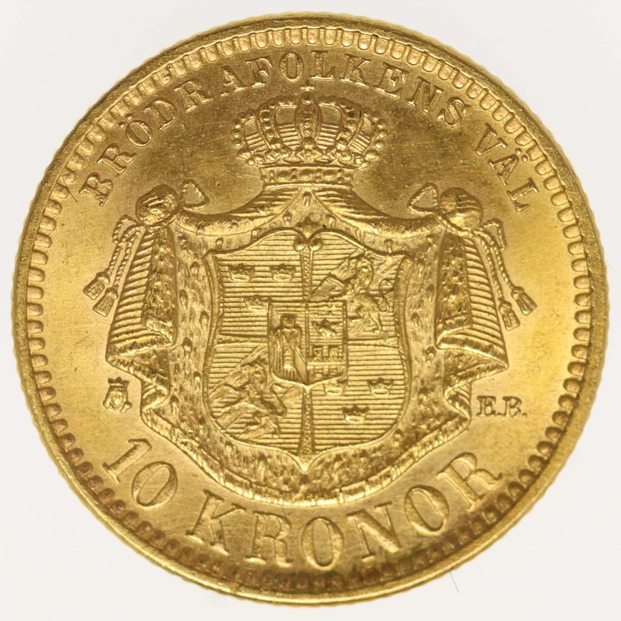 Schweden Oskar II. 10 Kronen 1901 schweden - Schweden Oskar II. 10 Kronen 1901