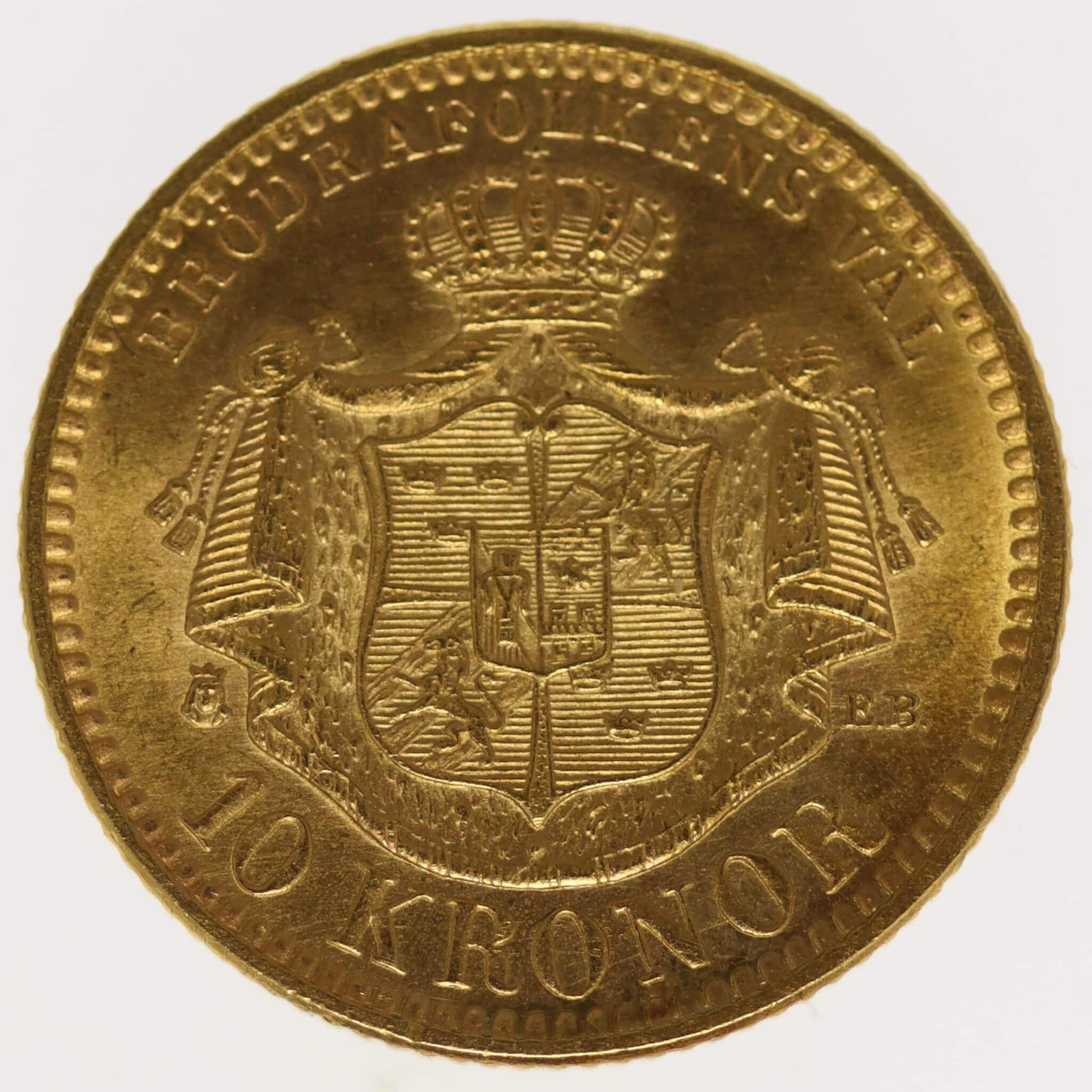 Schweden Oskar II. 10 Kronen 1901 schweden - Schweden Oskar II. 10 Kronen 1901