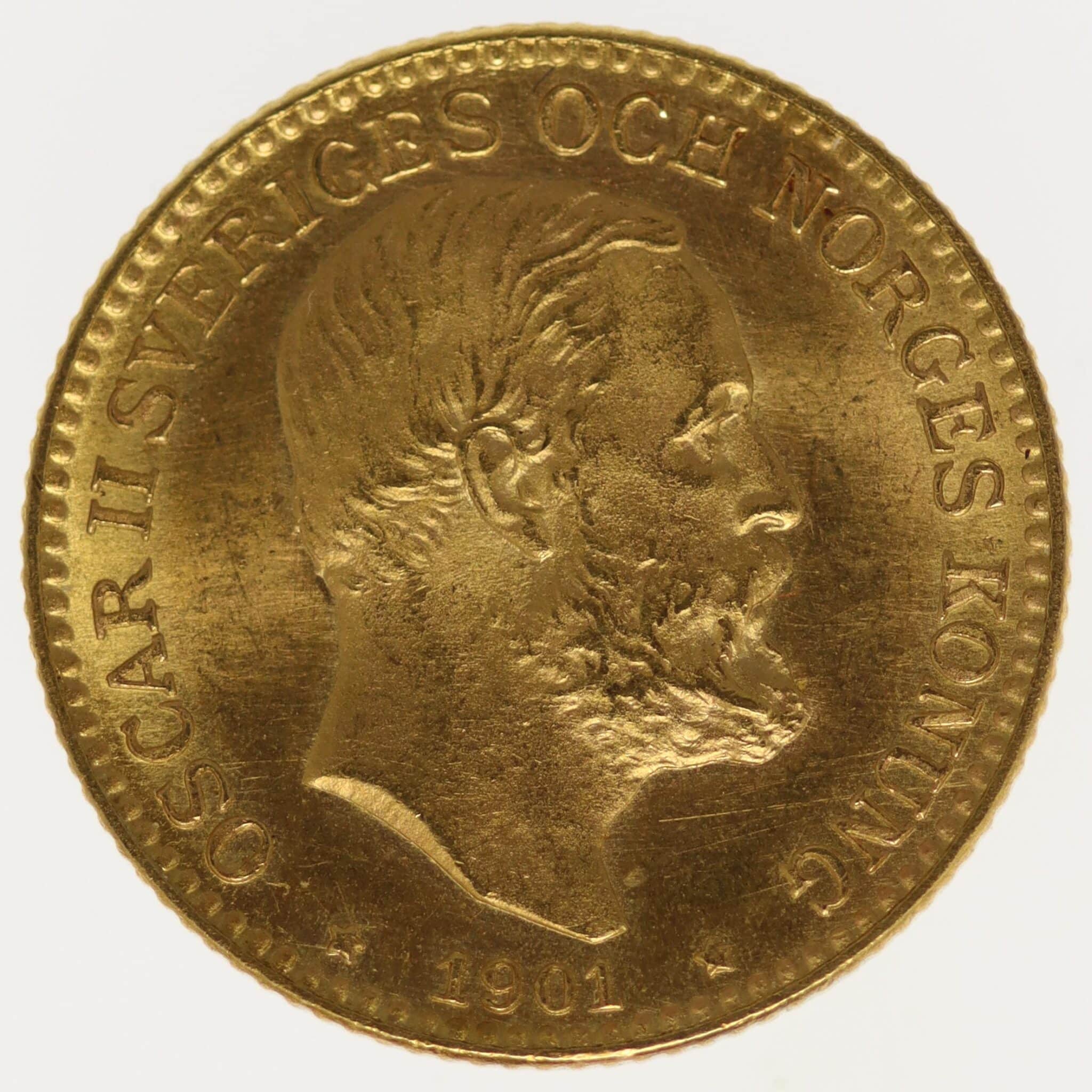 Schweden Oskar II. 10 Kronen 1901 schweden - Schweden Oskar II. 10 Kronen 1901