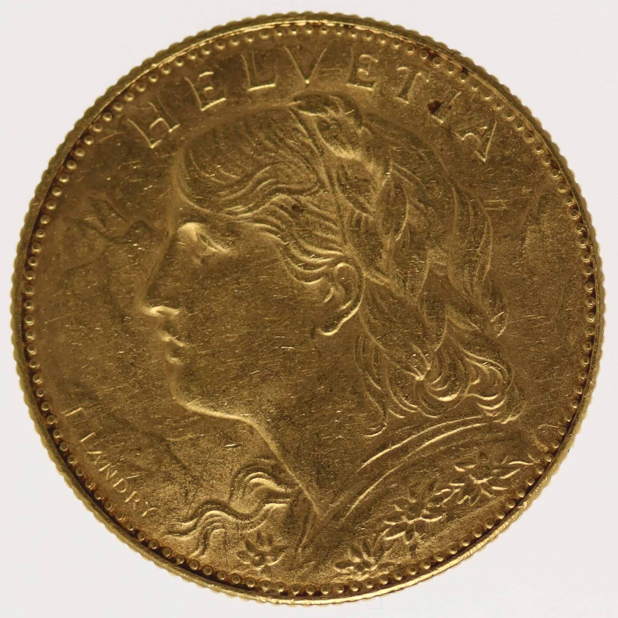 Schweiz 10 Franken 1911 Vreneli schweiz - Schweiz 10 Franken 1911 Vreneli